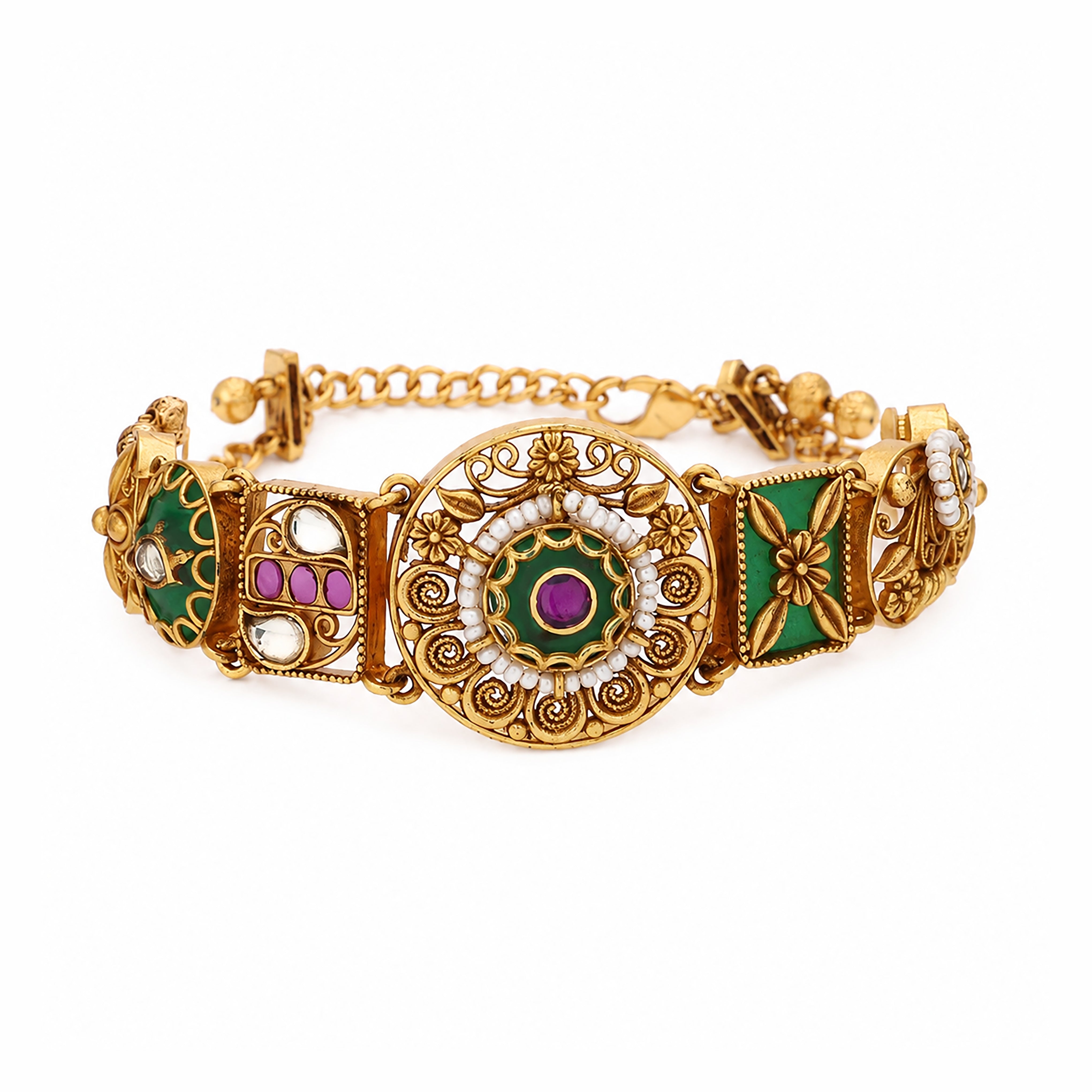 Antique Heritage Floral Link Bracelet