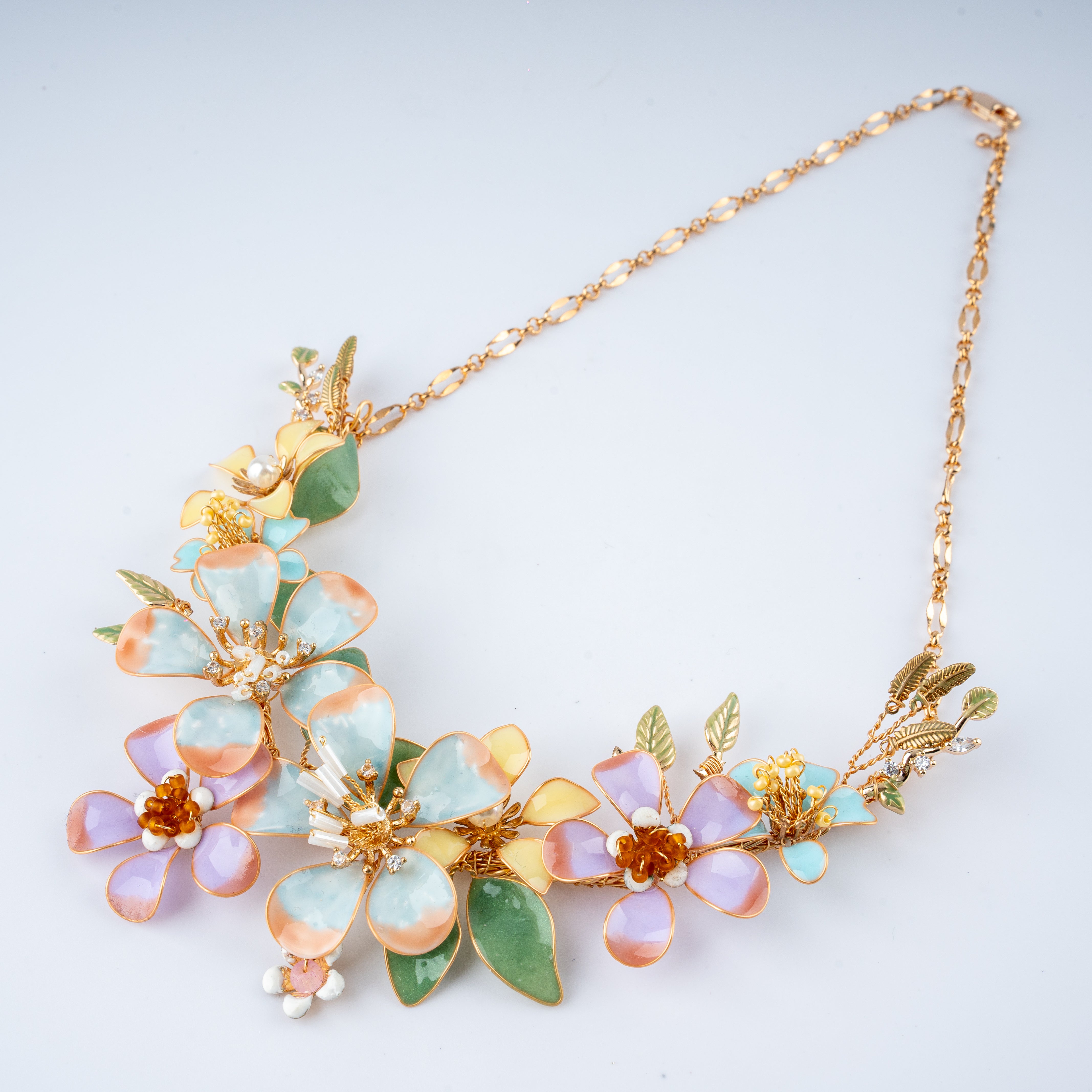 The Pastel Twilight Floral Resin Art Jewelry Set