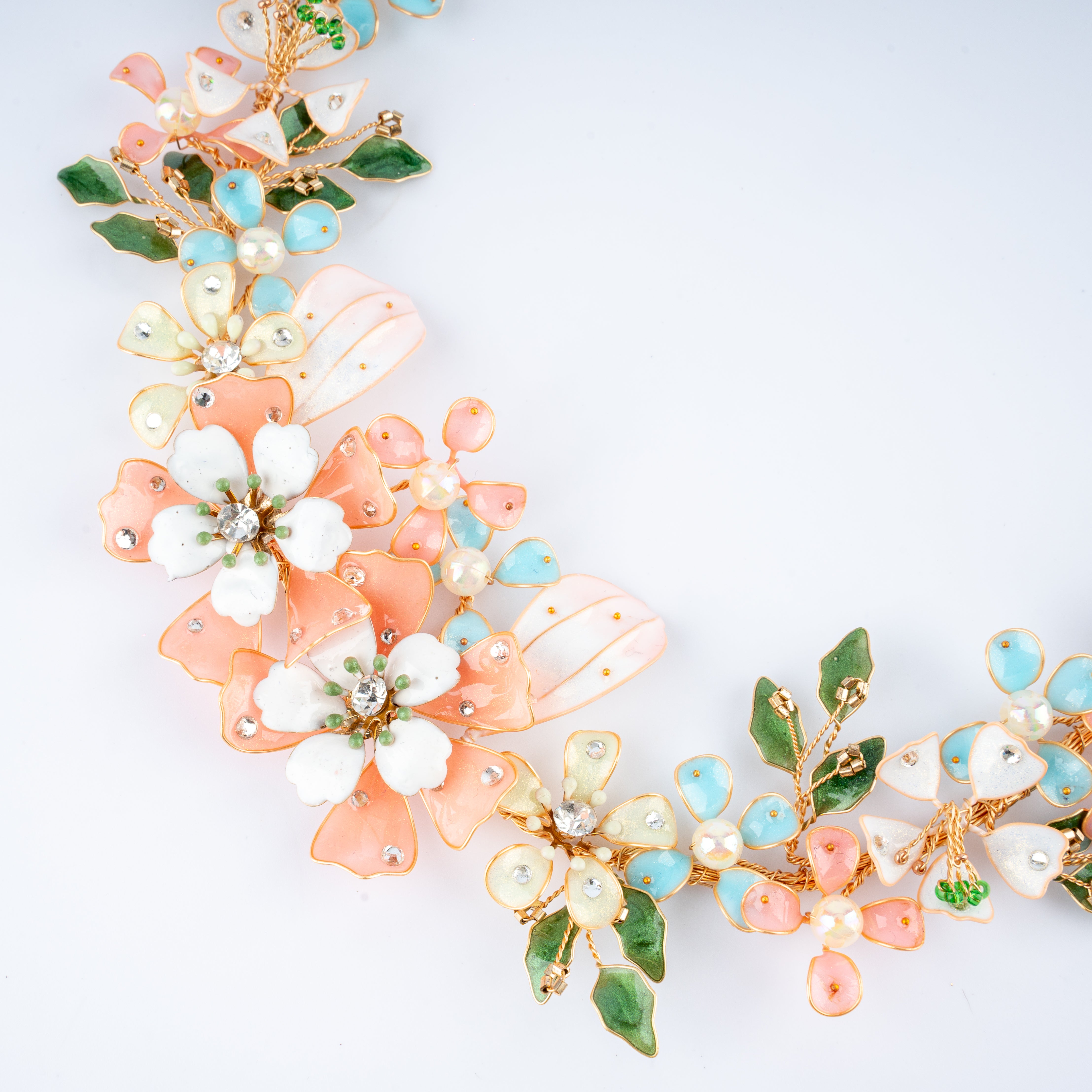 The Coral Breeze Floral Resin Art Jewelry Set