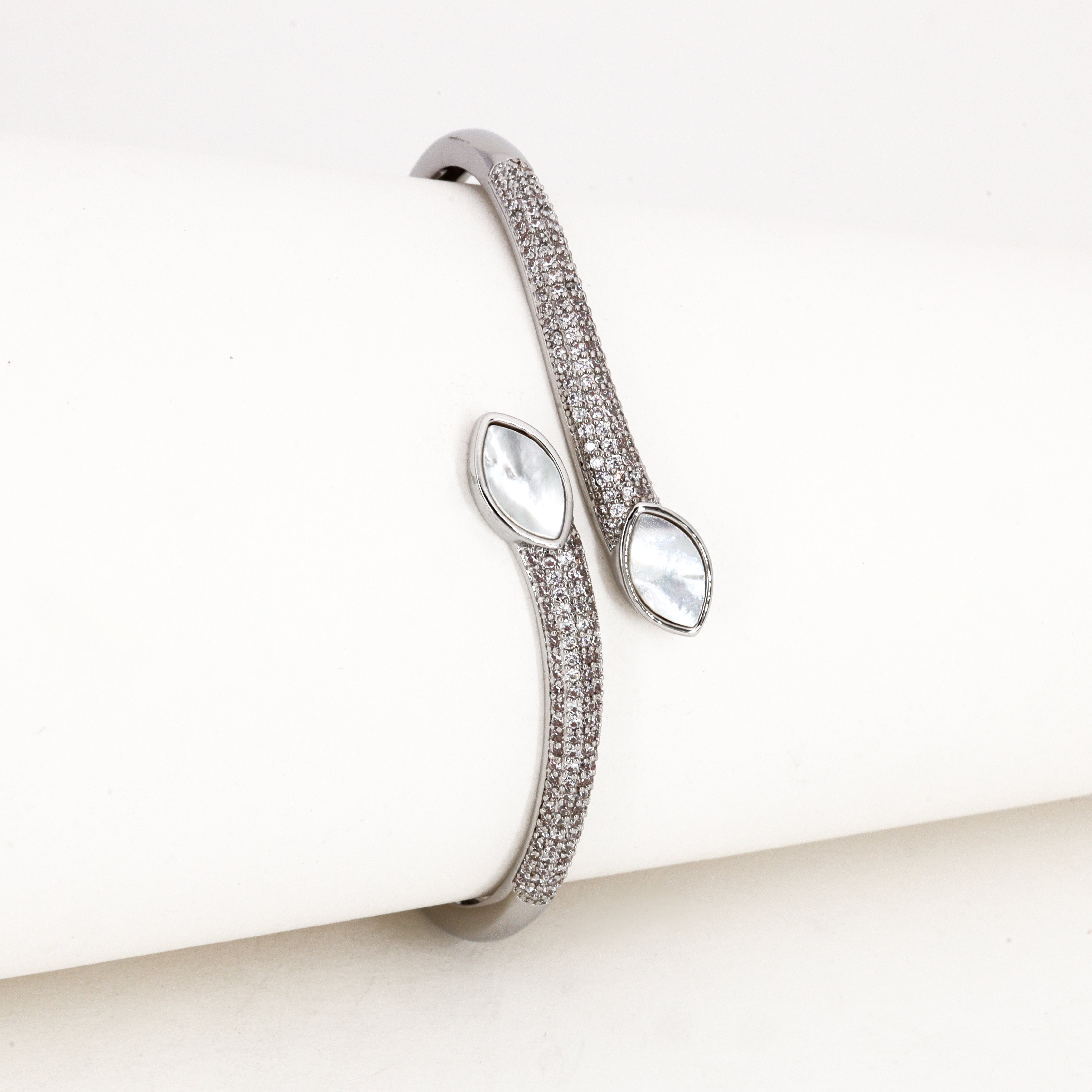 Crystal & White Marquise Bypass Western Bracelet