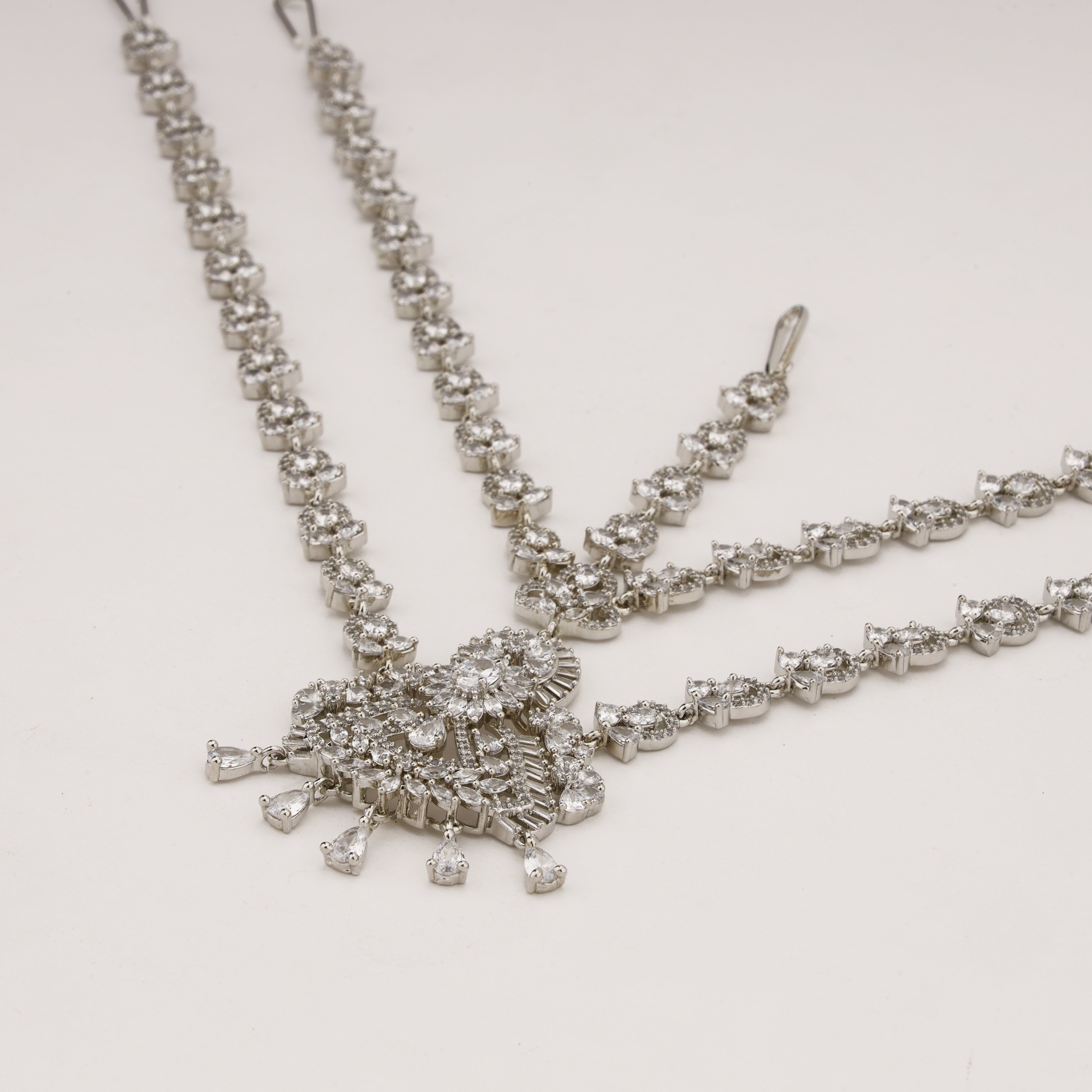 Imperial Diamond Bridal Triple Chain Mathapatti for Women
