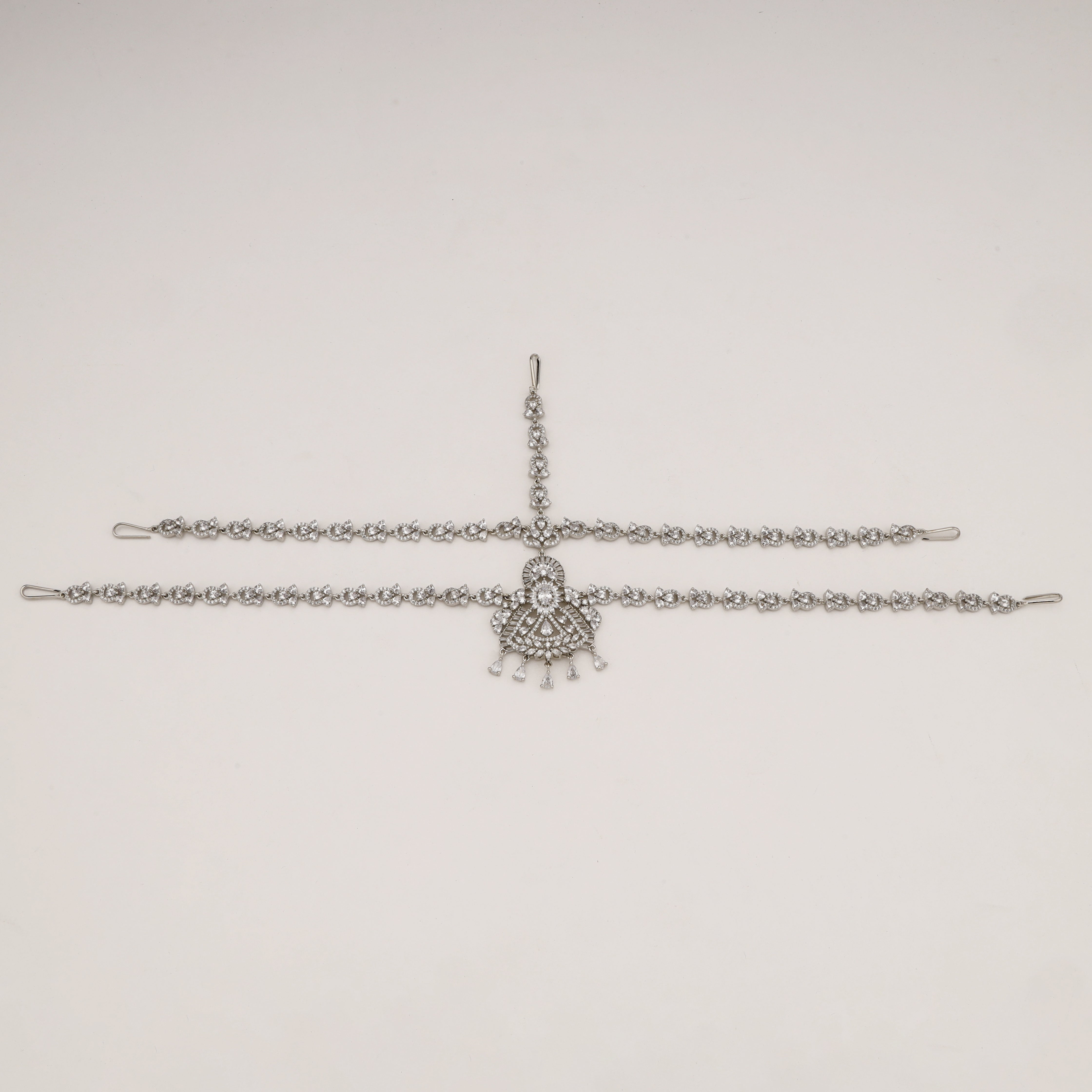 Imperial Diamond Bridal Triple Chain Mathapatti for Women