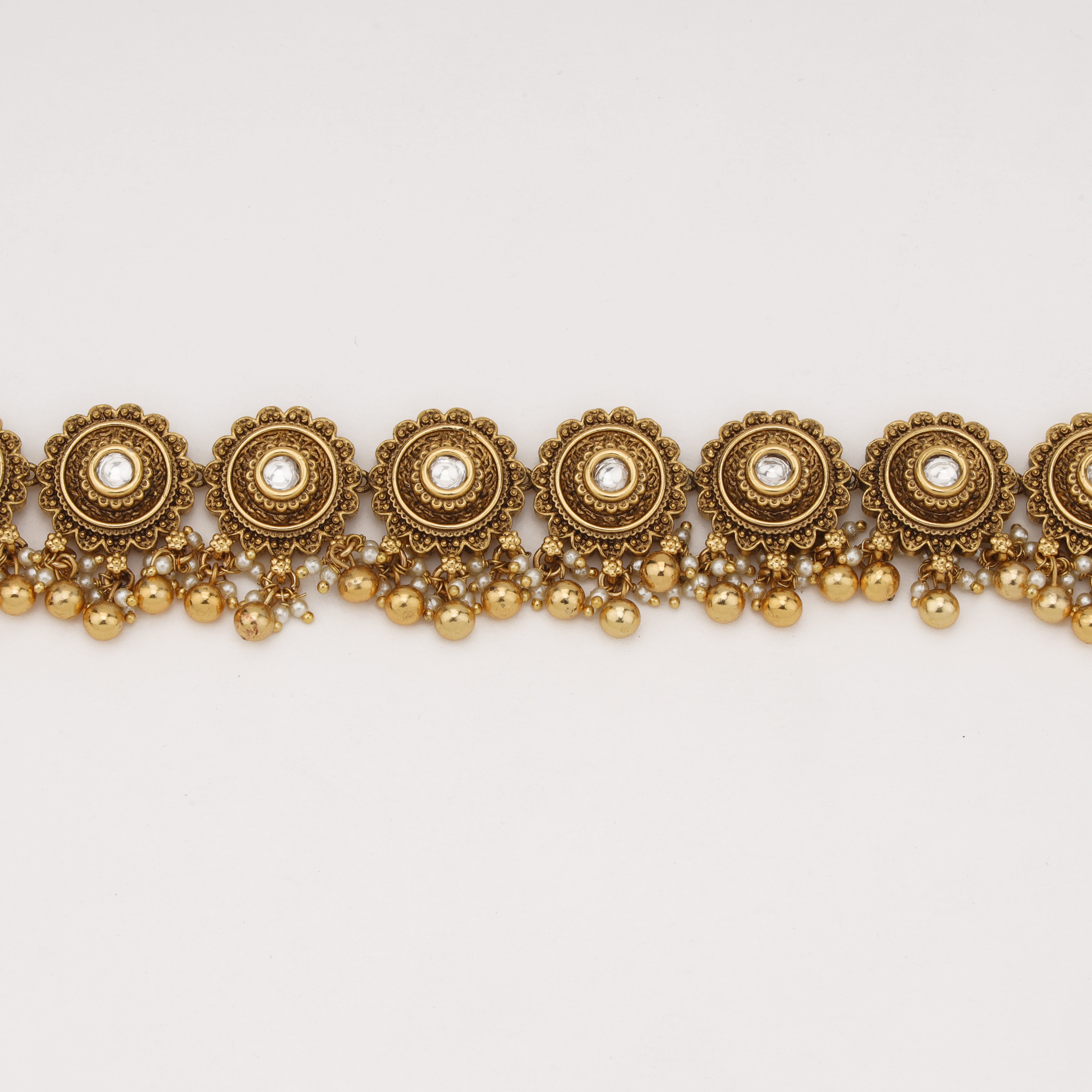 Heritage Antique Gold Floral Bridal Mathapatti