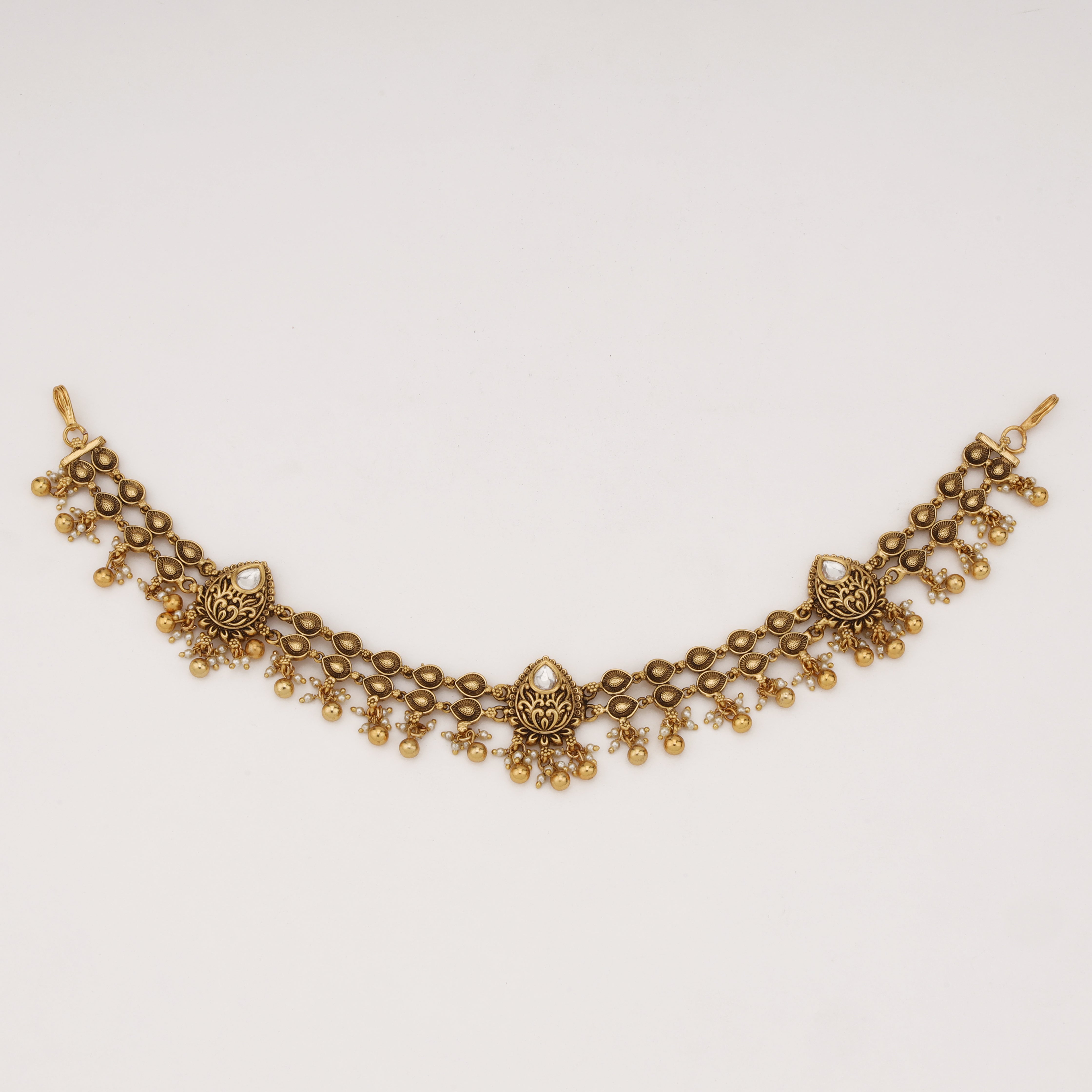 Heritage Antique Gold Kundan Bridal Mathapatti