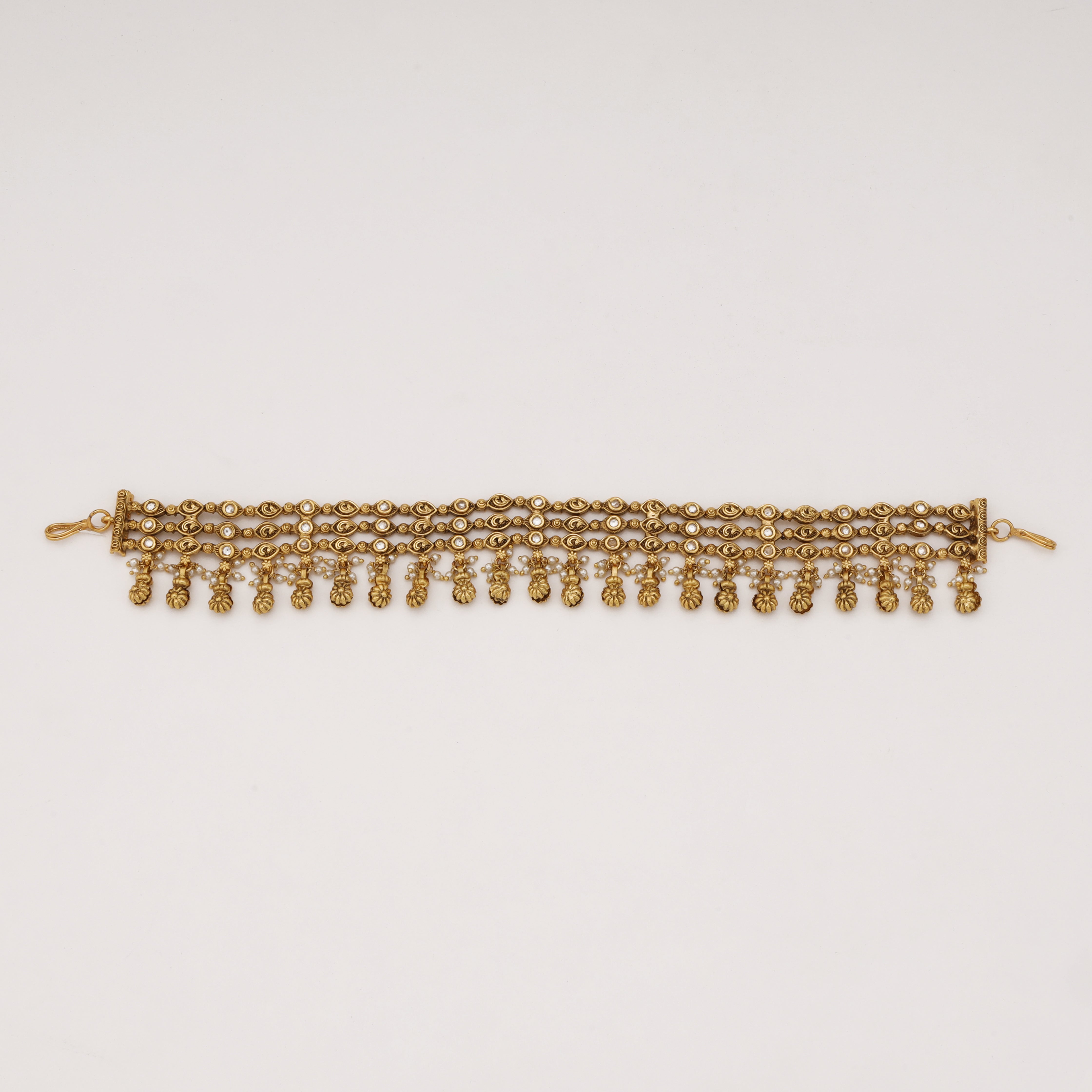 Antique Gold Triple Layer Bridal Mathapatti
