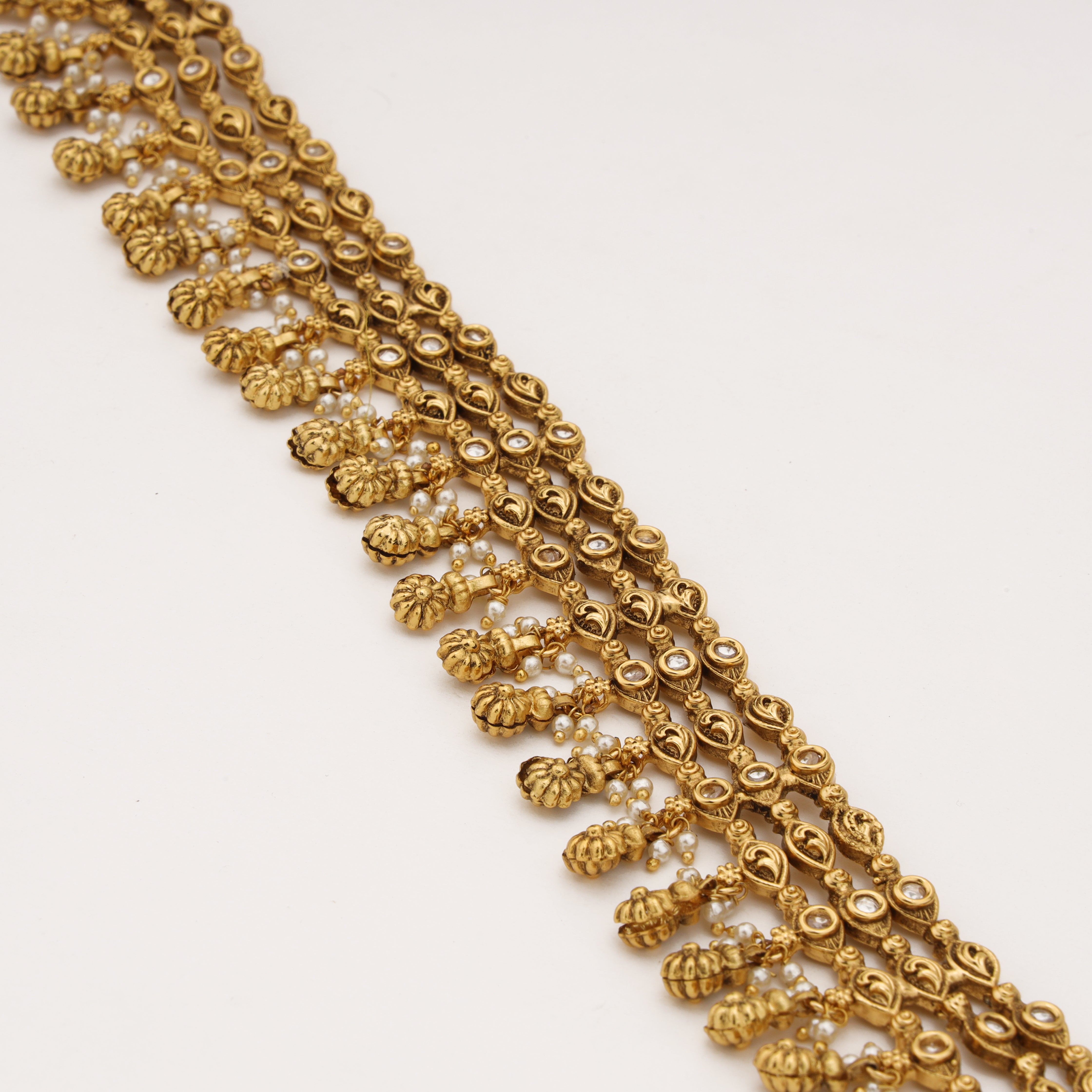 Antique Gold Triple Layer Bridal Mathapatti