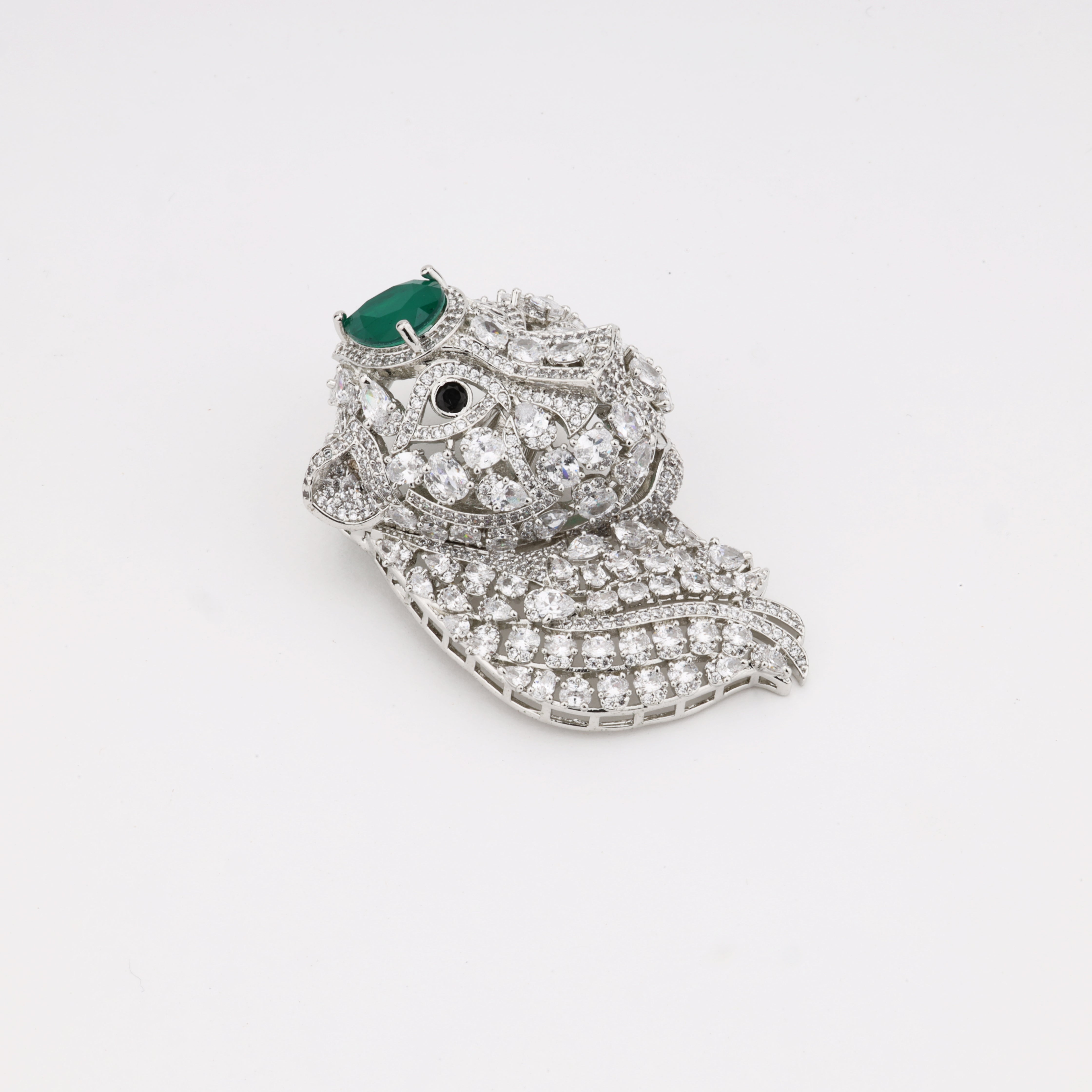 Emerald Panther Majesty Crystal Statement Brooch