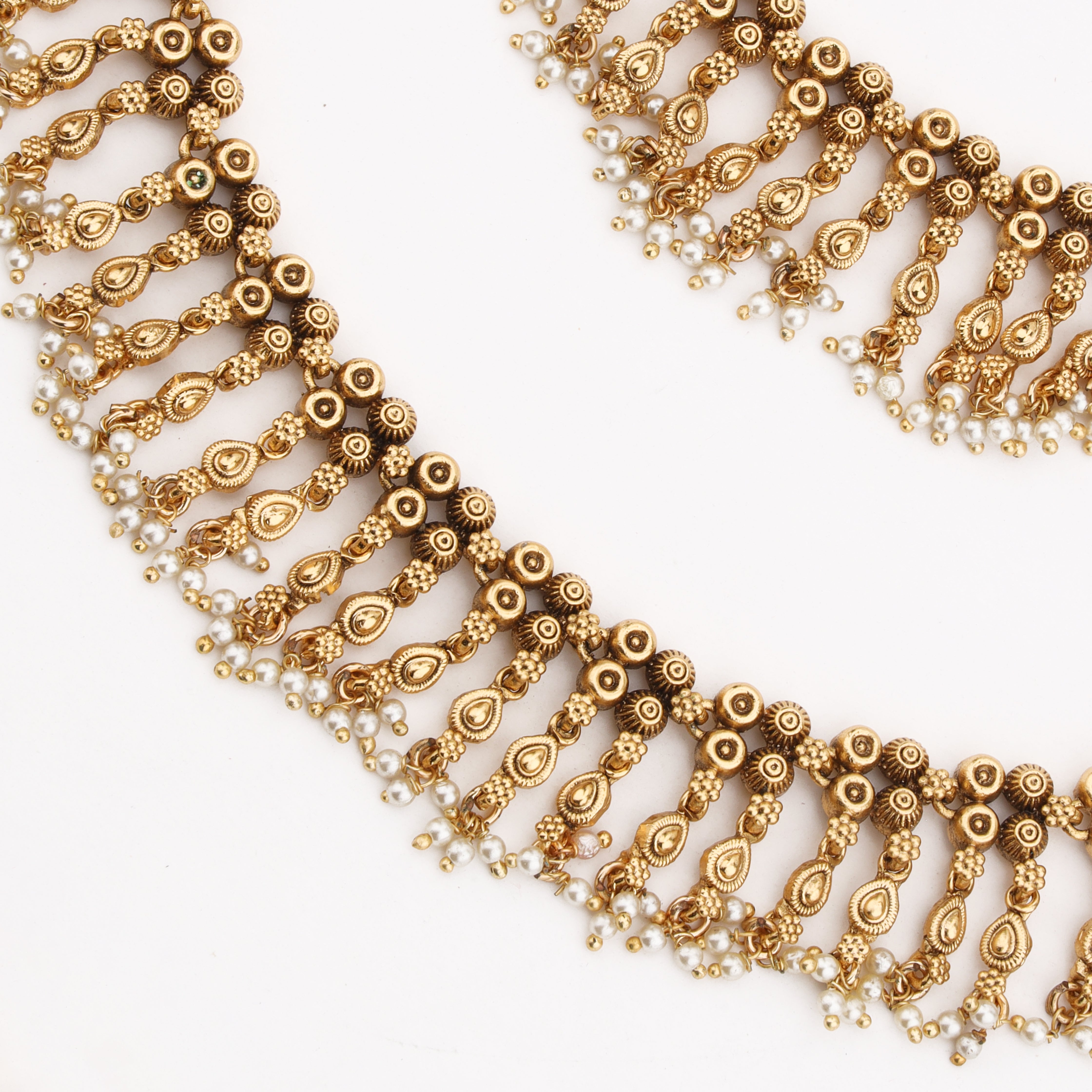 Royal Pearl Dangler Payal with antique detailing and pearl accents by US Catalog