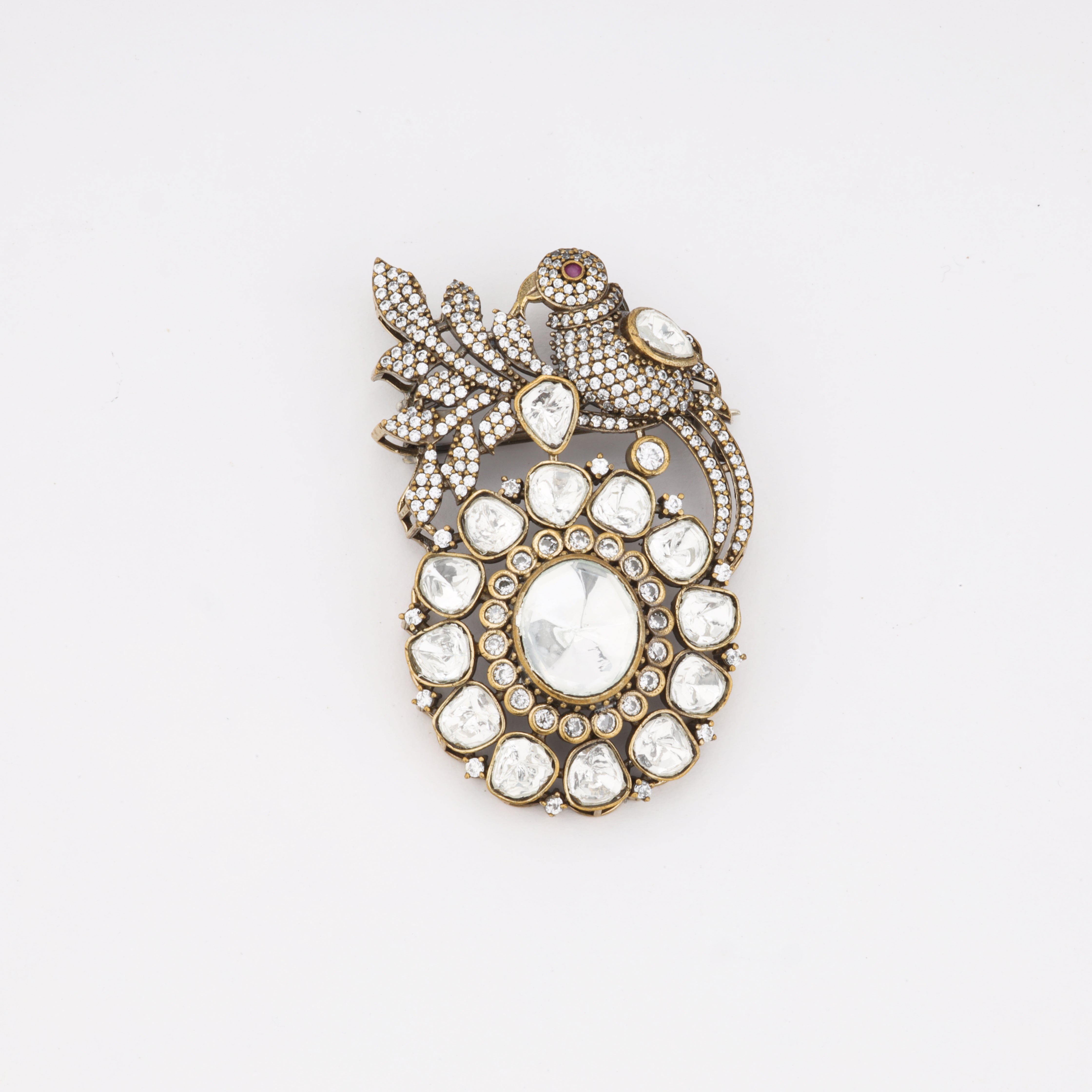 Celestial Sparrow Halo Crystal Statement Brooch