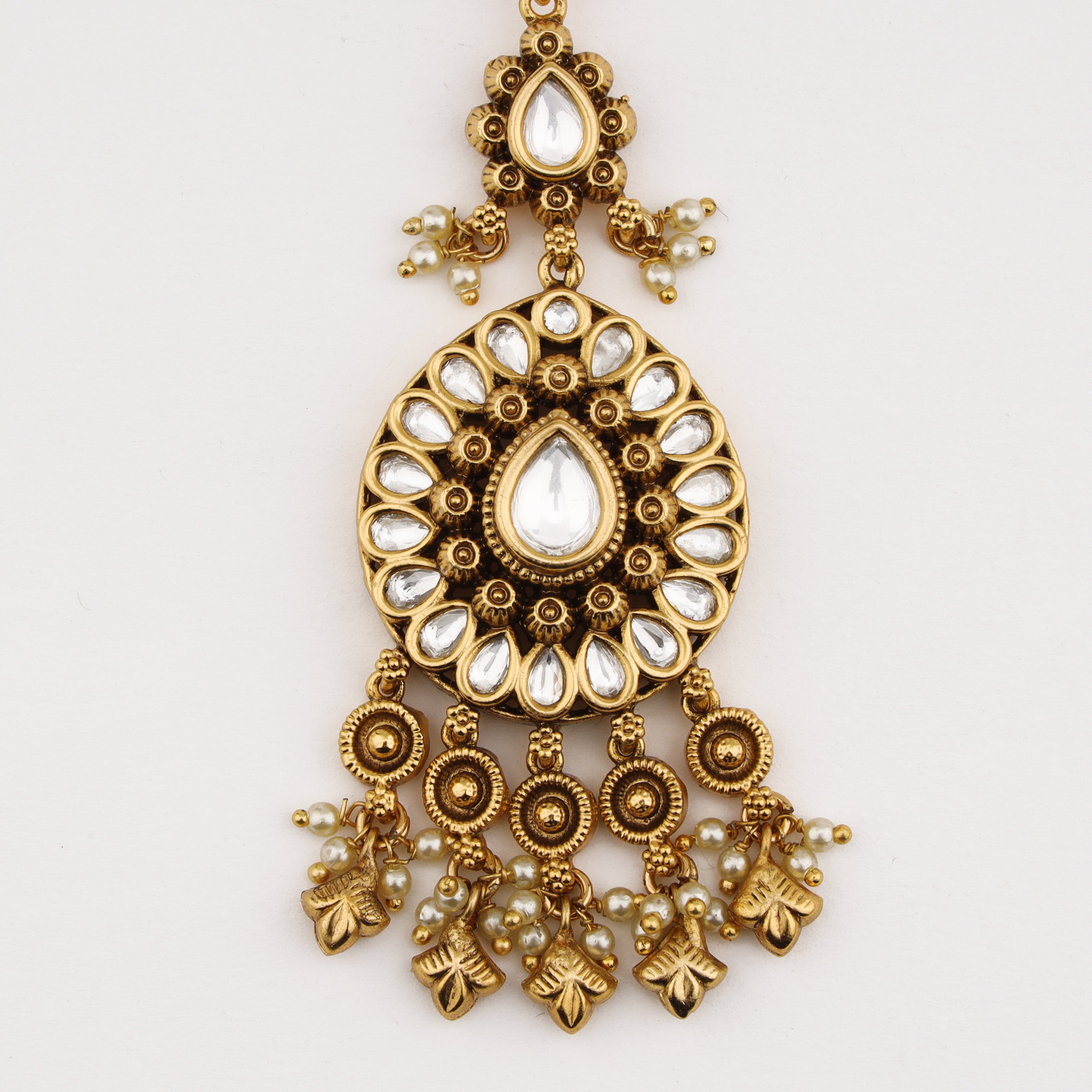 Heritage Teardrop Crystal Maang Tika