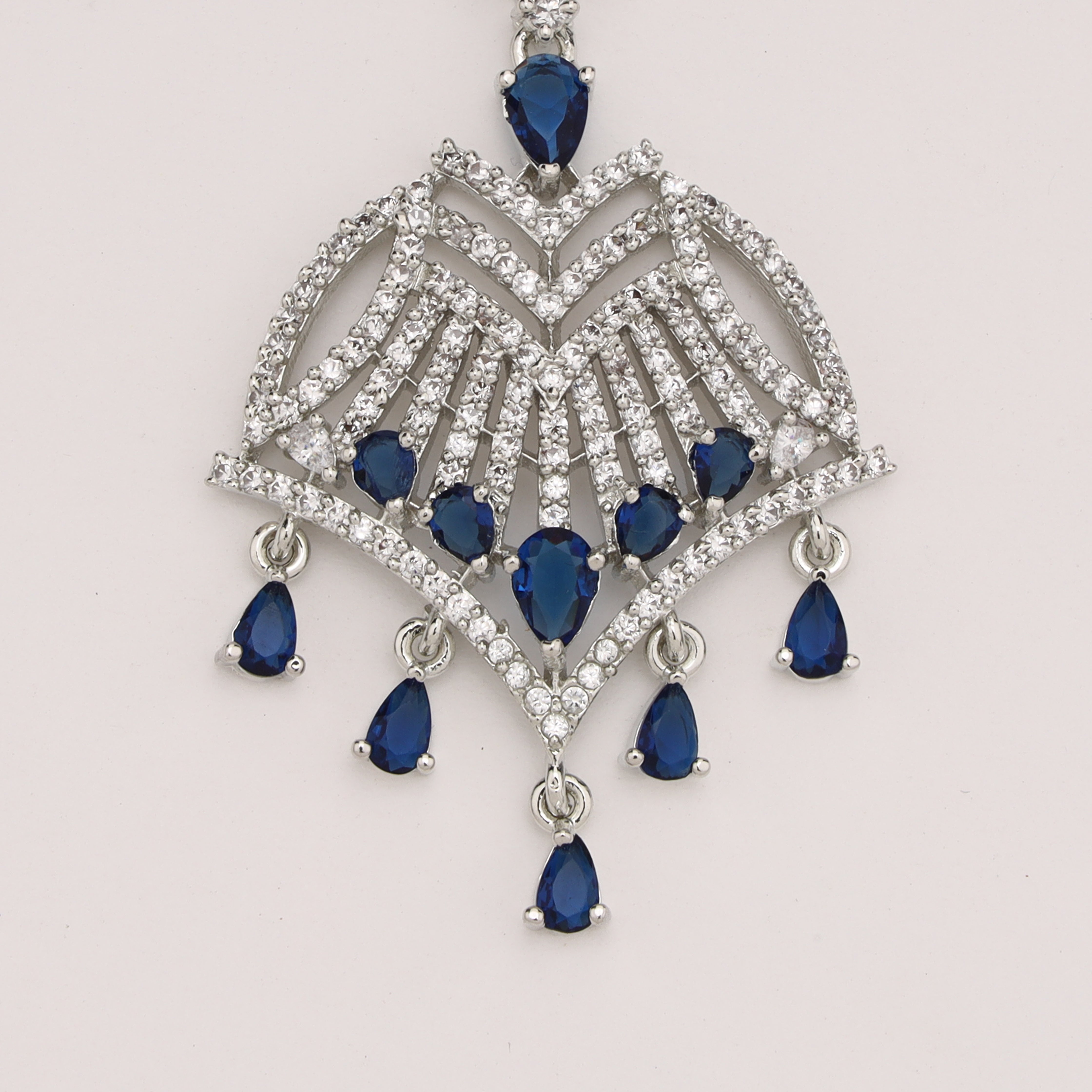 Blue Diamond Sapphire Luxe Maang Tika