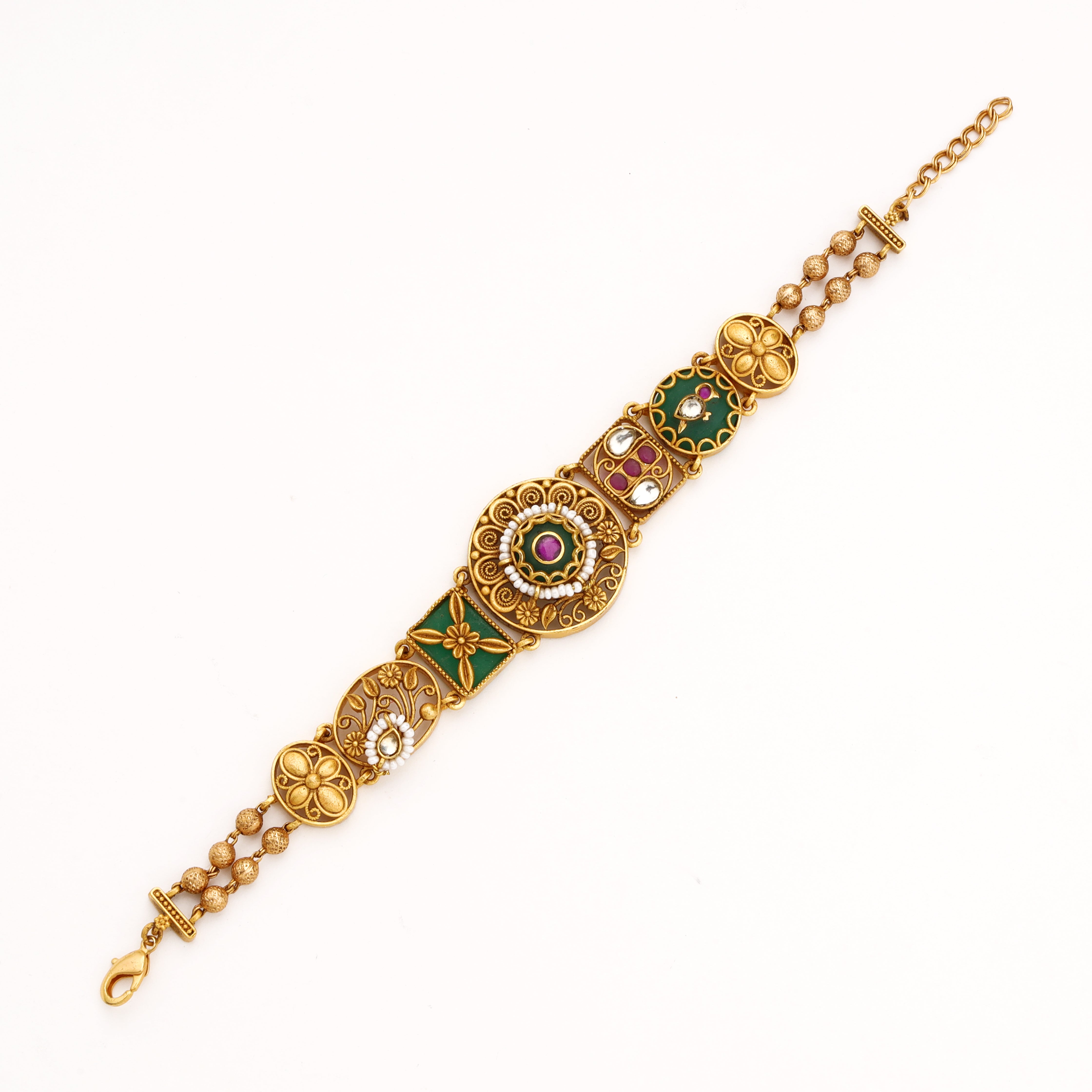 Antique Heritage Floral Link Bracelet