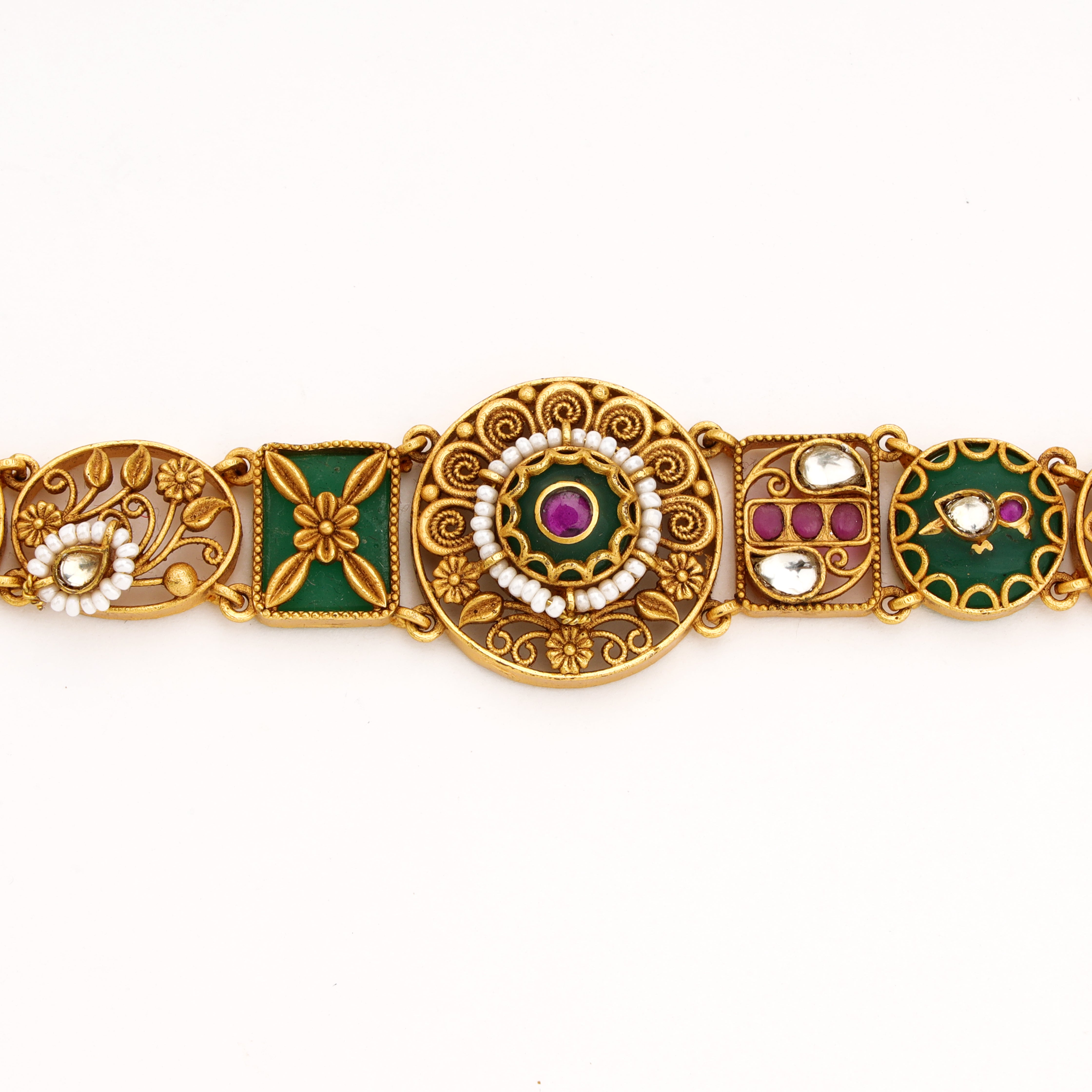 Antique Heritage Floral Link Bracelet