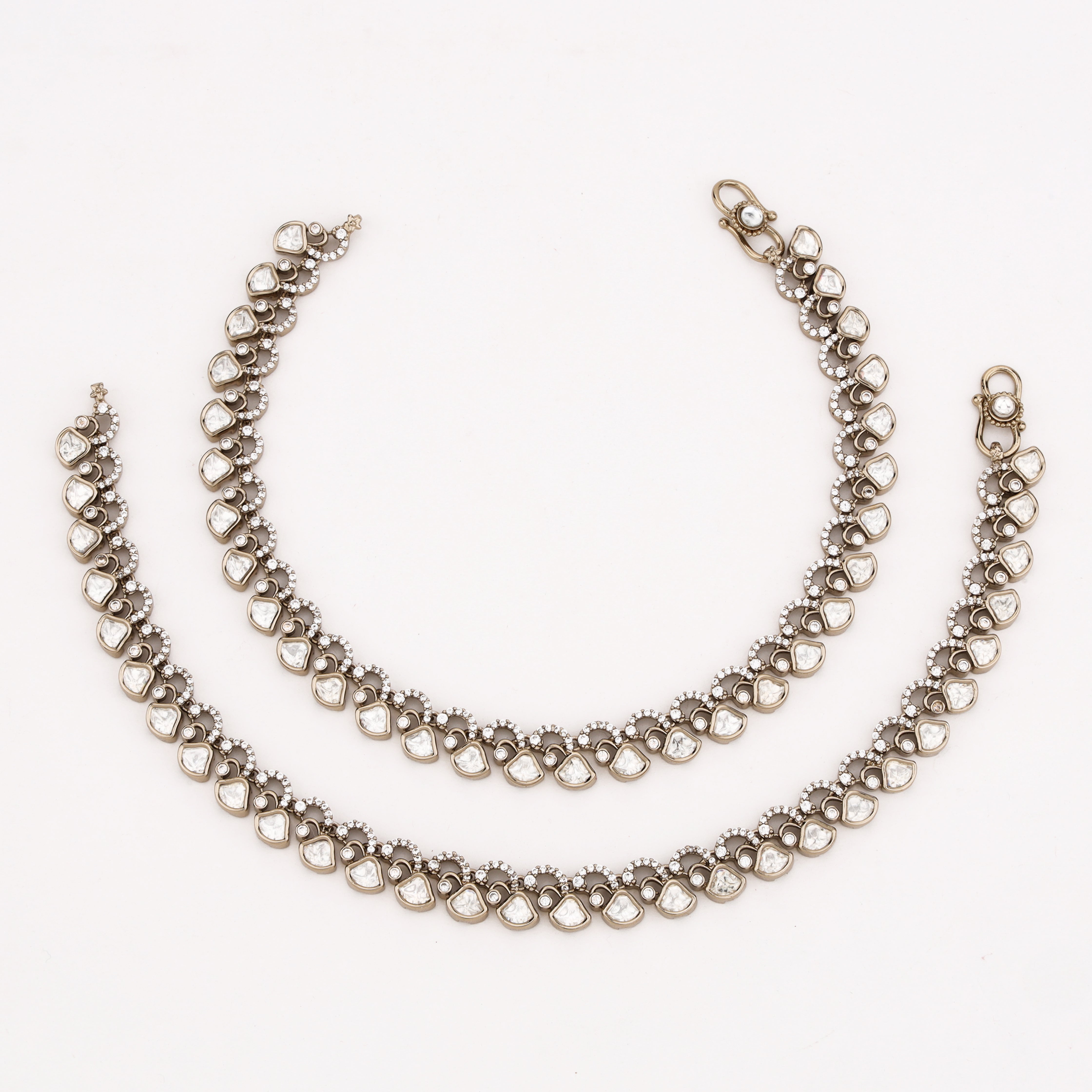 Elegant Kundan and Crystal Studded Designer Anklet for Women by US Catalog