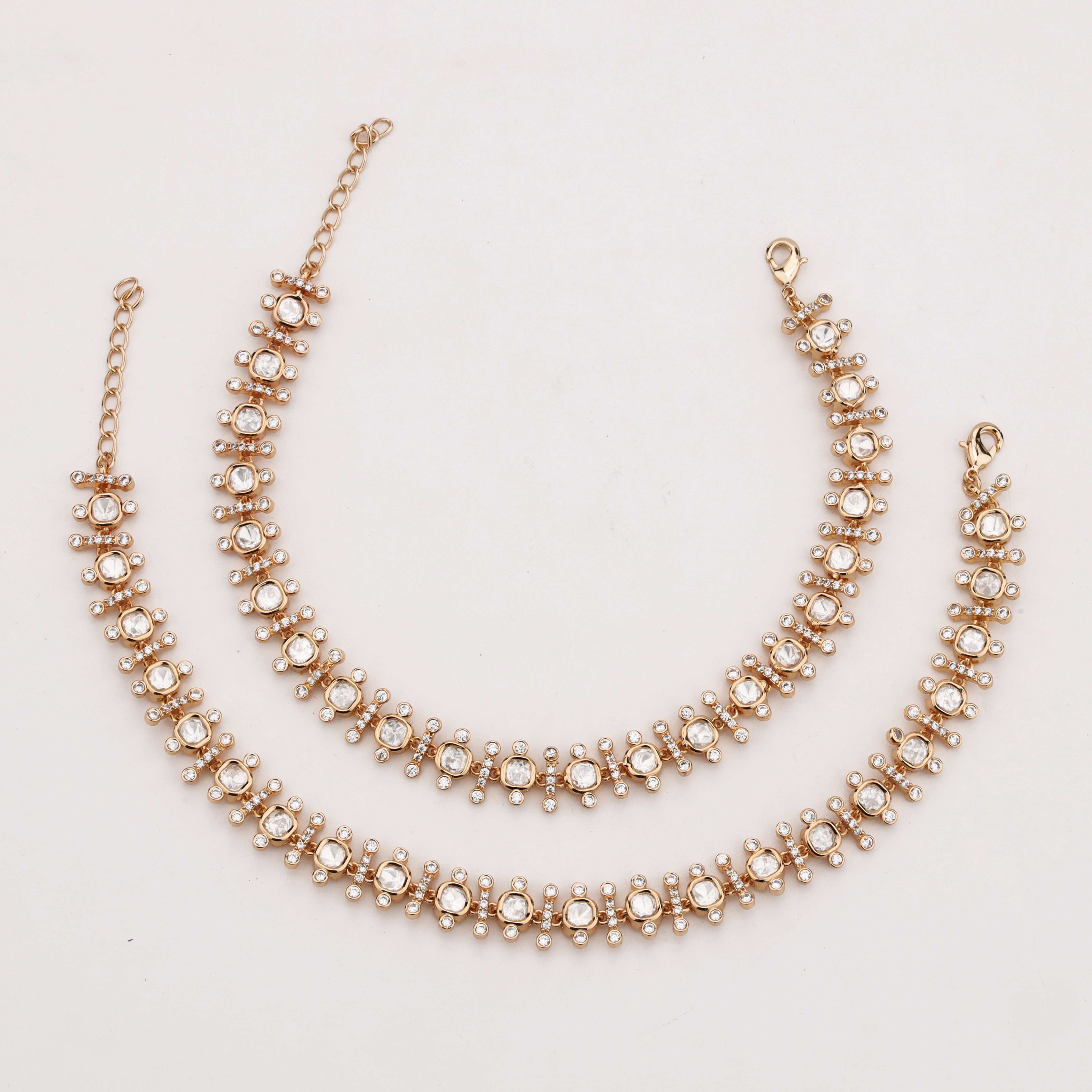 Celestial Crystal Charm Payal with sparkling crystal embellishments by US Catalog
