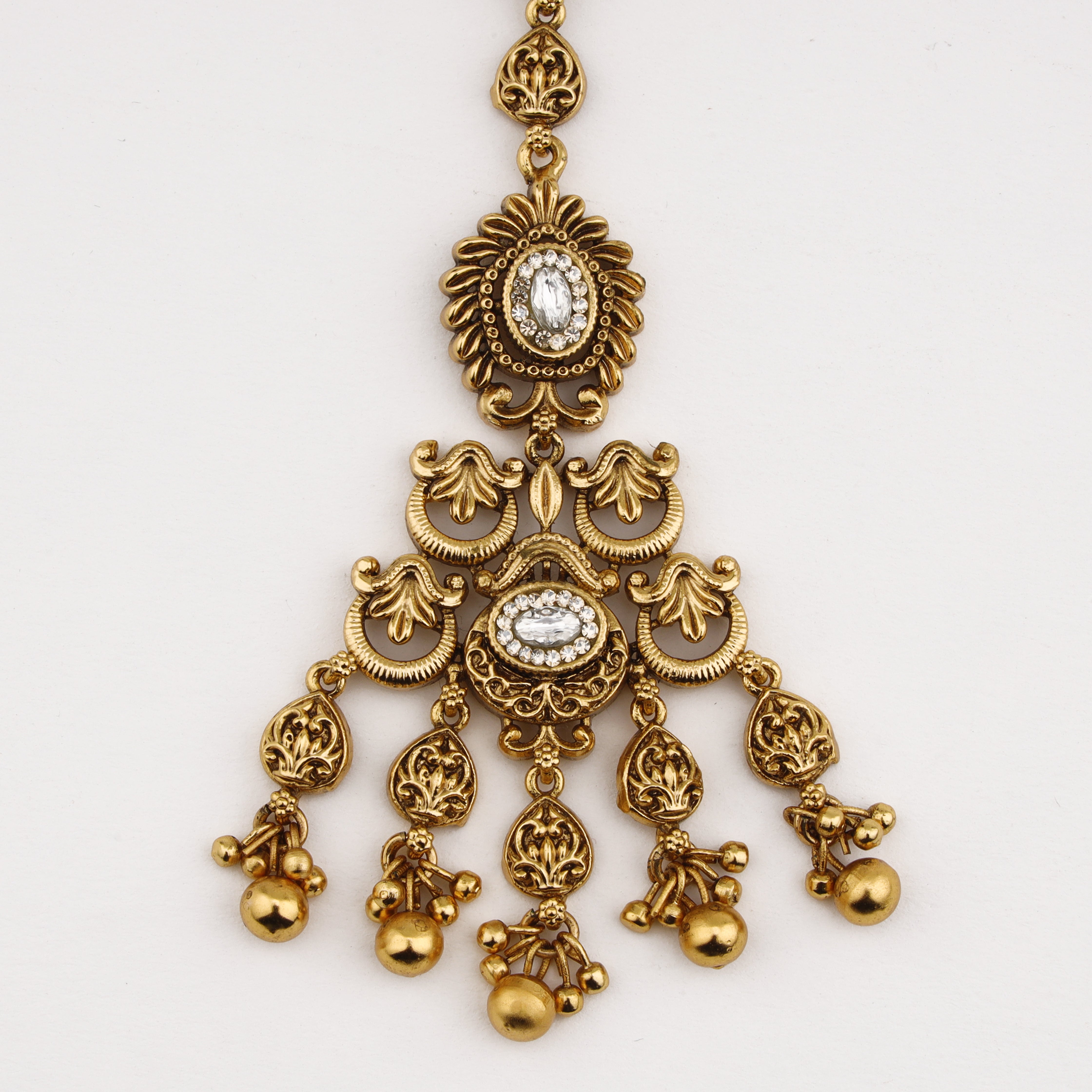 Antique Floral Dangler Maang Tika