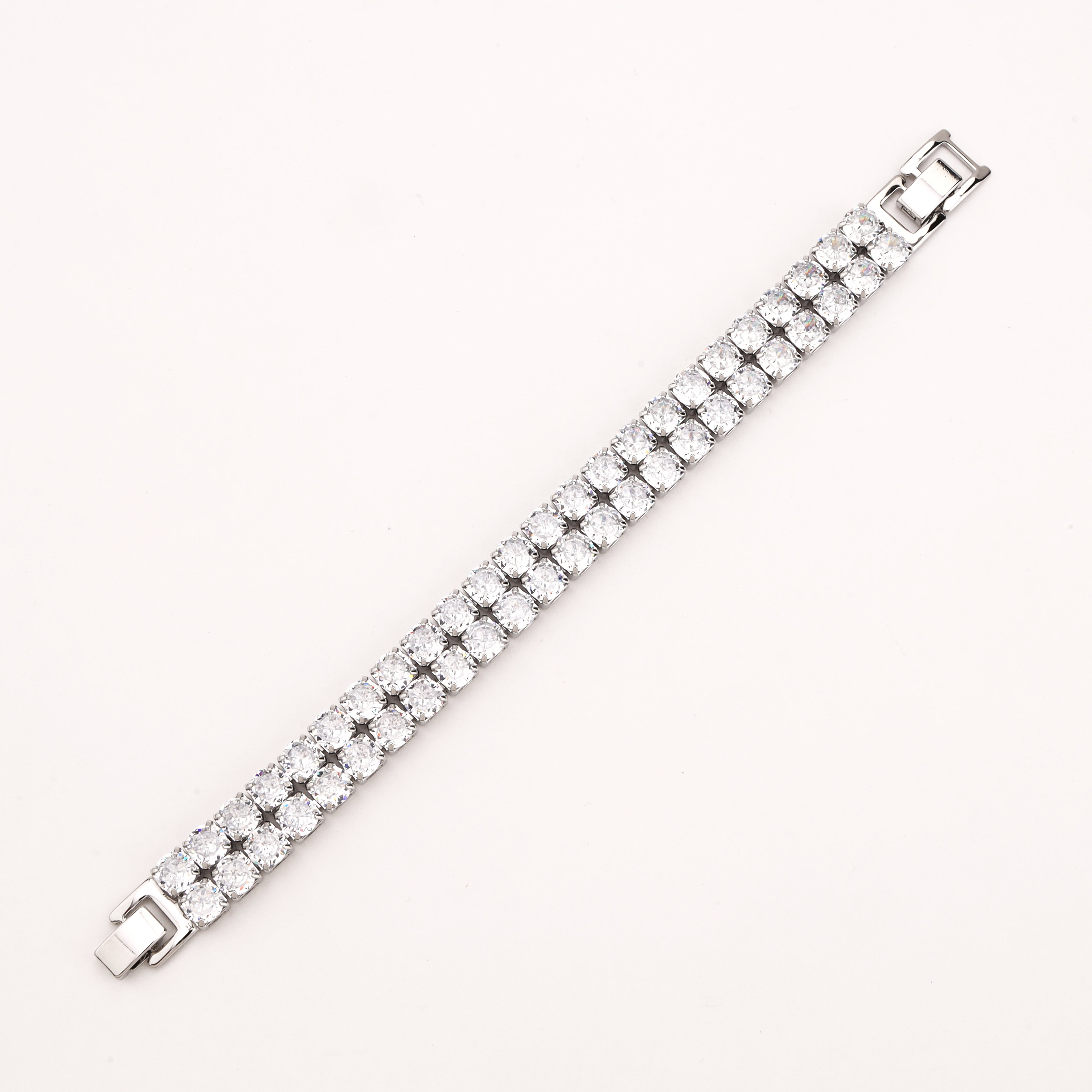 Valencia Double Row Oval Crystal Tennis Bracelet