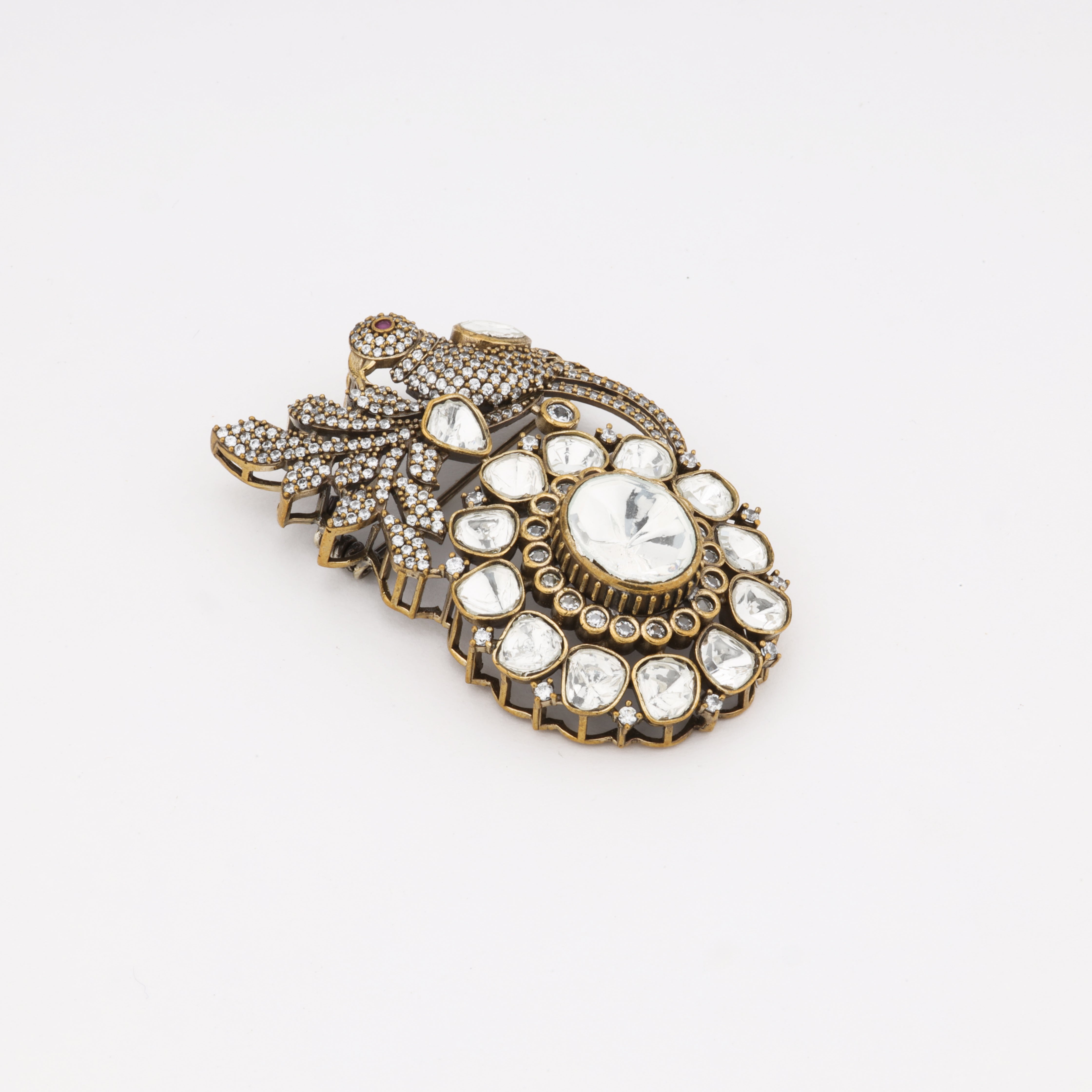 Celestial Sparrow Halo Crystal Statement Brooch