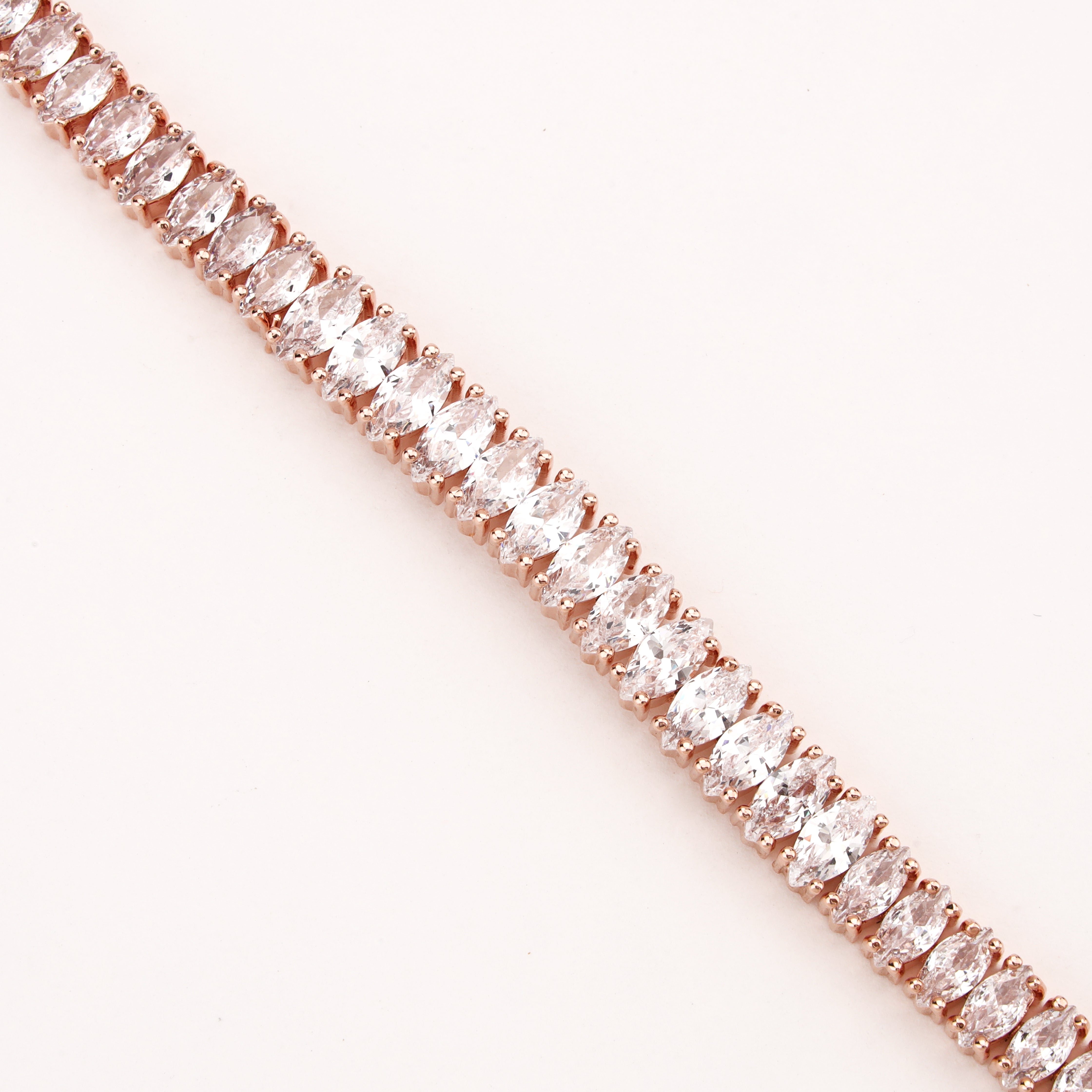 Elara Rose Gold Crystal Tennis Bracelet