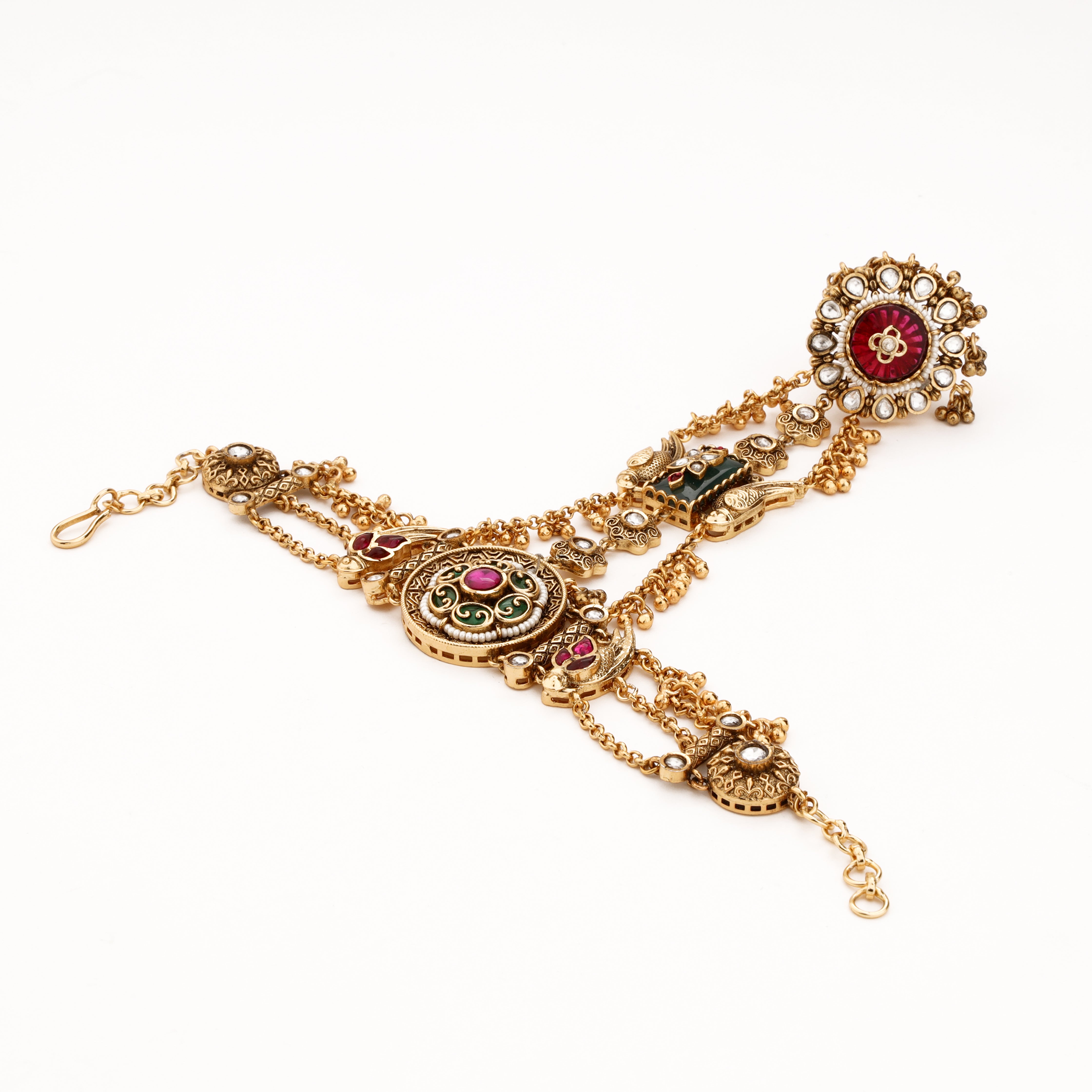 Royal Multicolor Kundan Pearl Hathphool