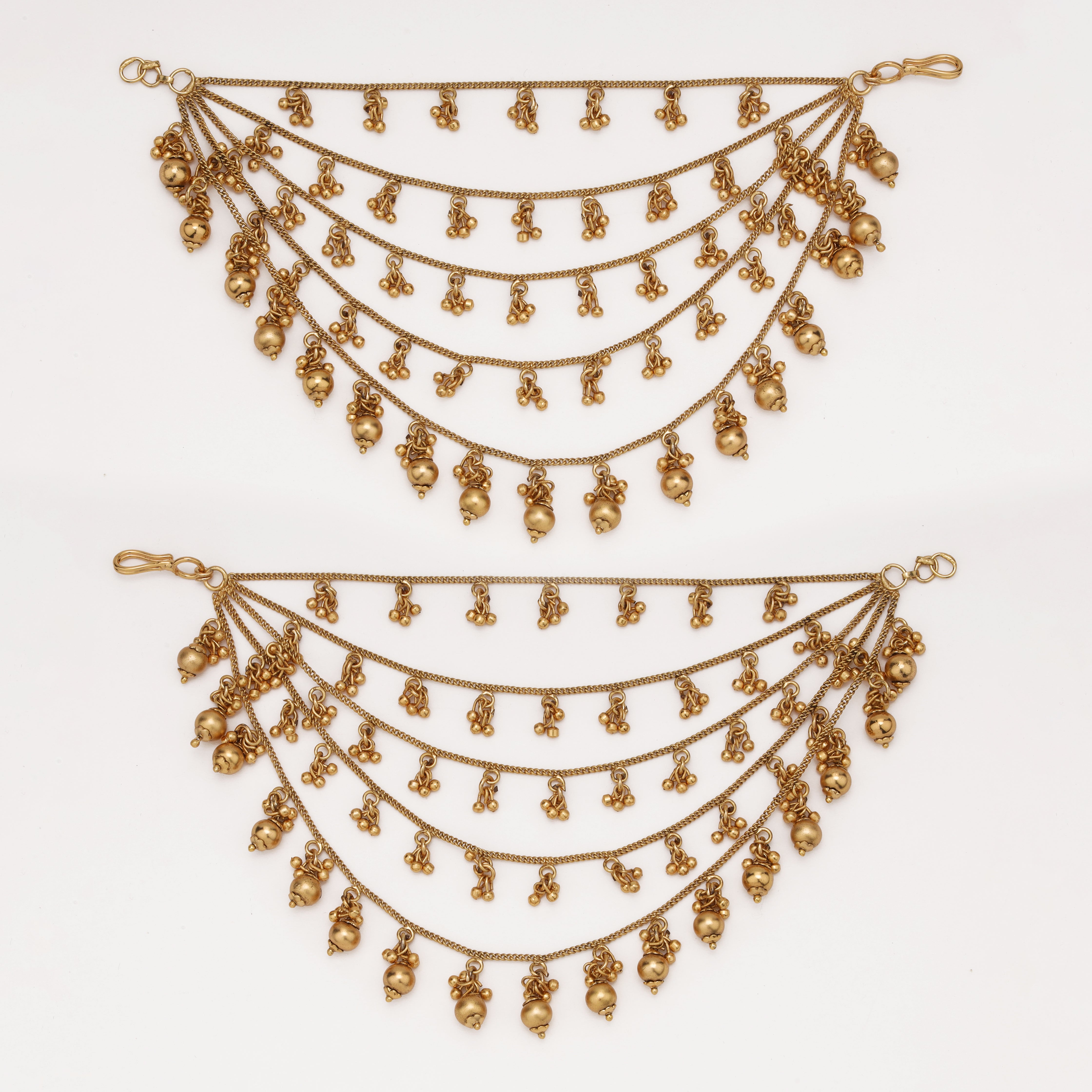Rajwadi Ghungroo Layered Ear Chain with traditional multi-layer chain design by US Catalog