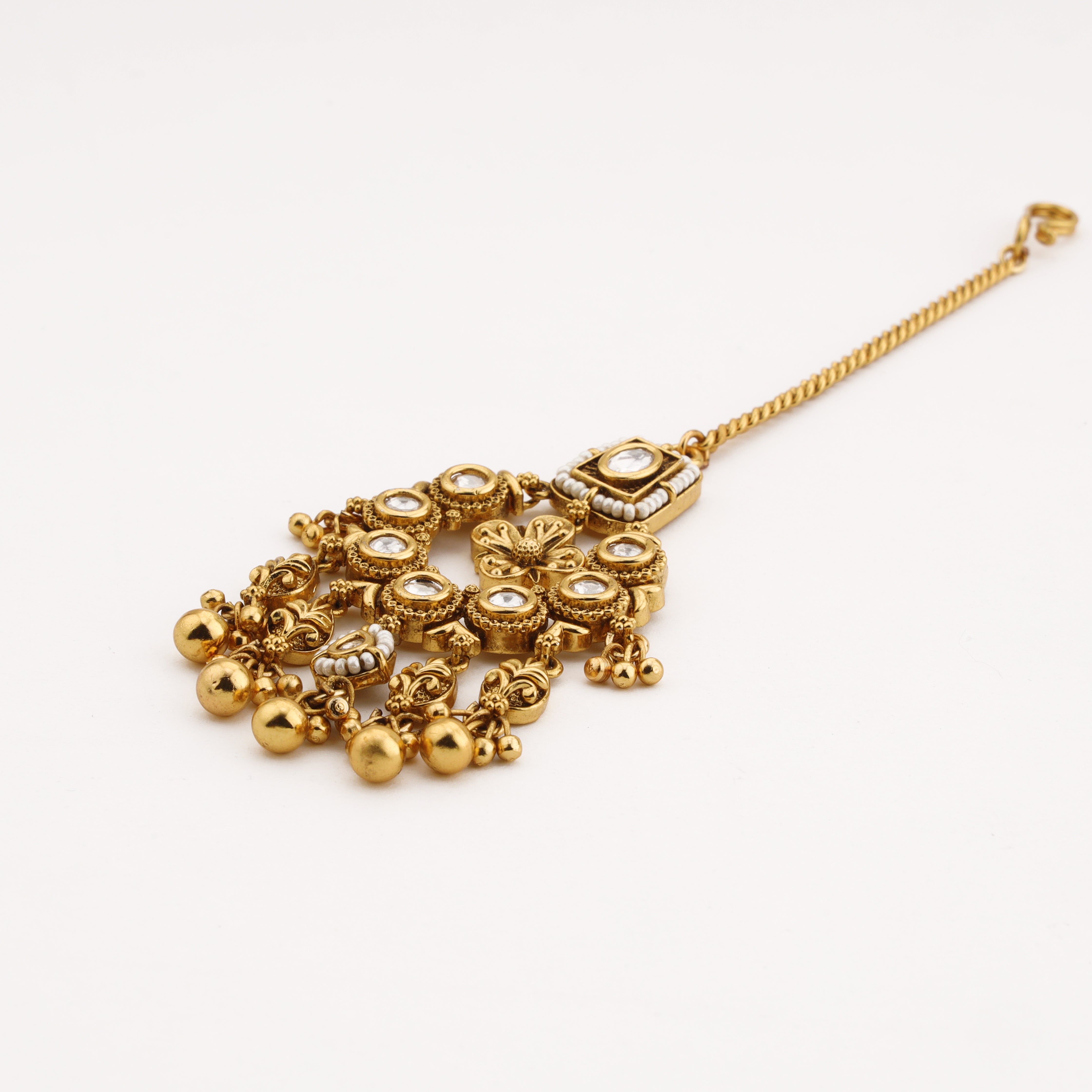 Heritage Diamond Pearl Maang Tika