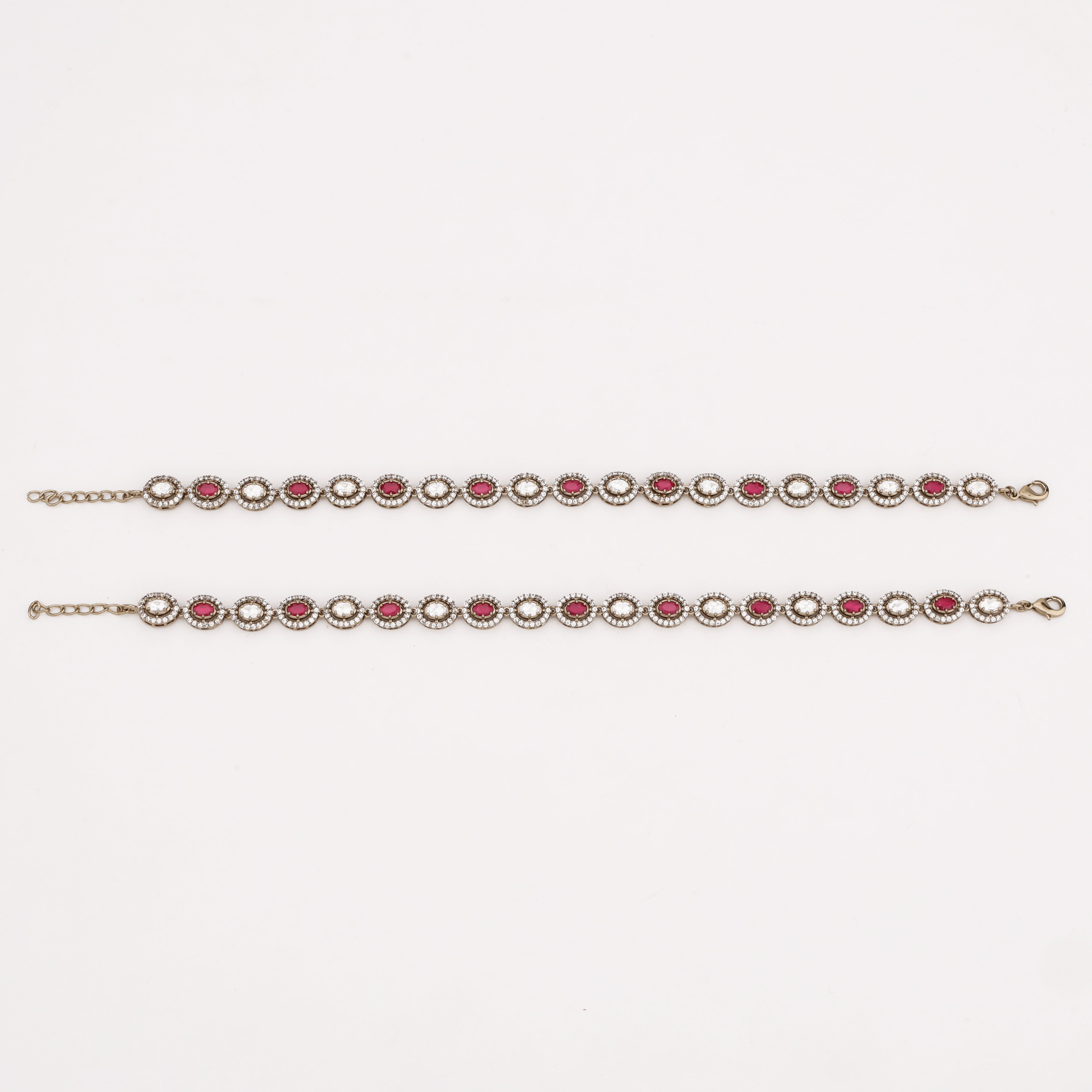 Ruby Glow Crystal Anklet featuring ruby stones and sparkling crystal accents by US Catalog