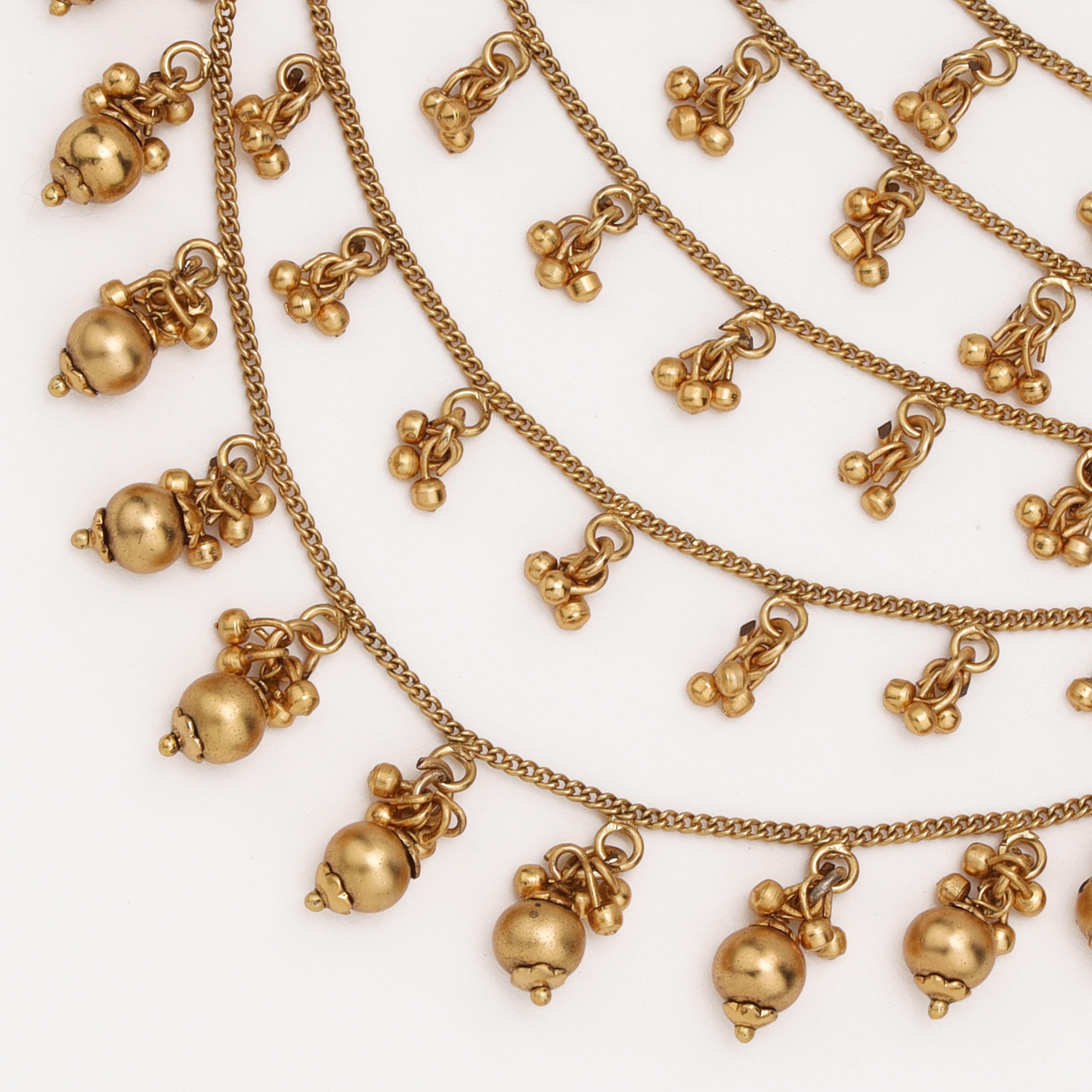 Rajwadi Ghungroo Layered Ear Chain with traditional multi-layer chain design by US Catalog