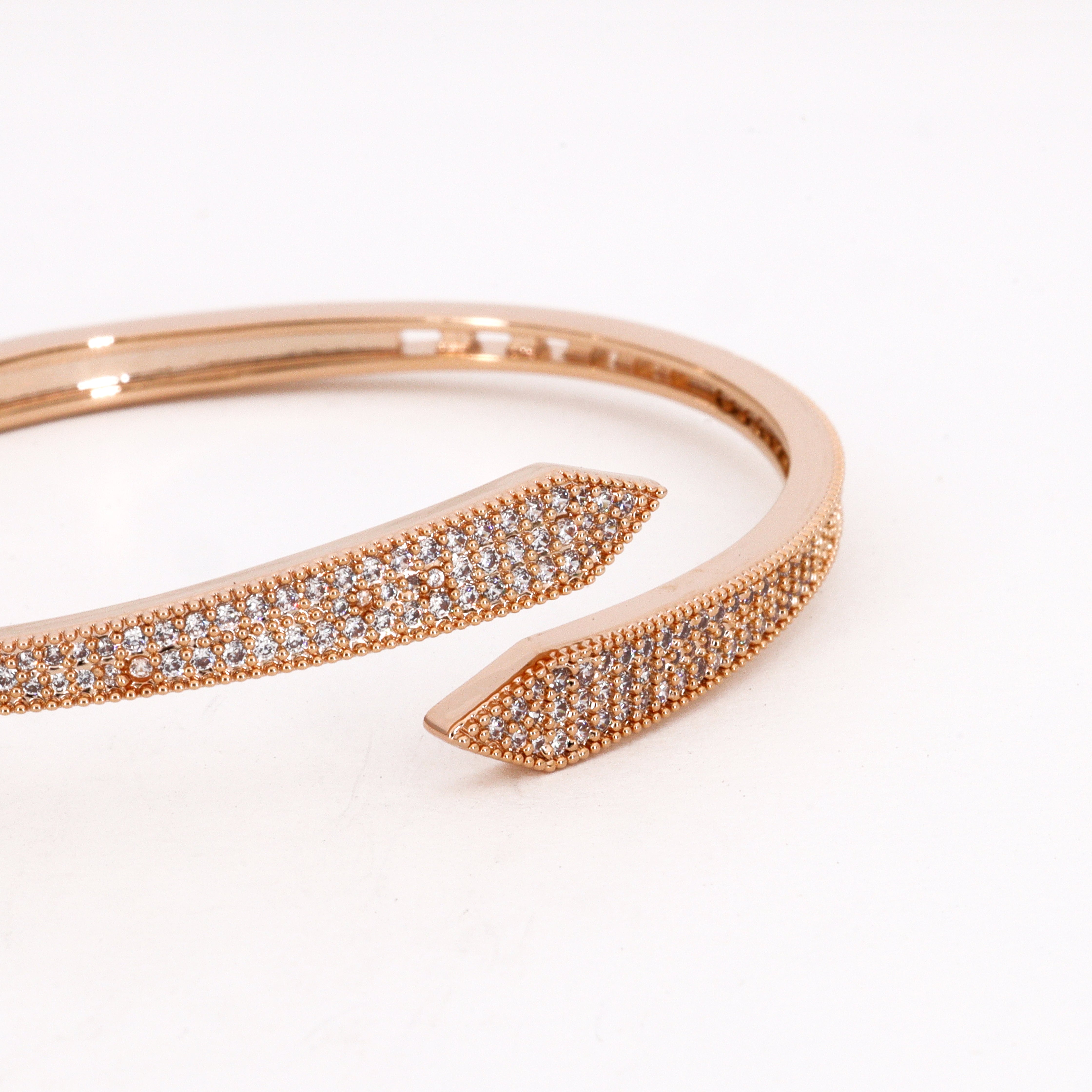 Rose Gold Crystal Arrow Bypass Western Bracelet