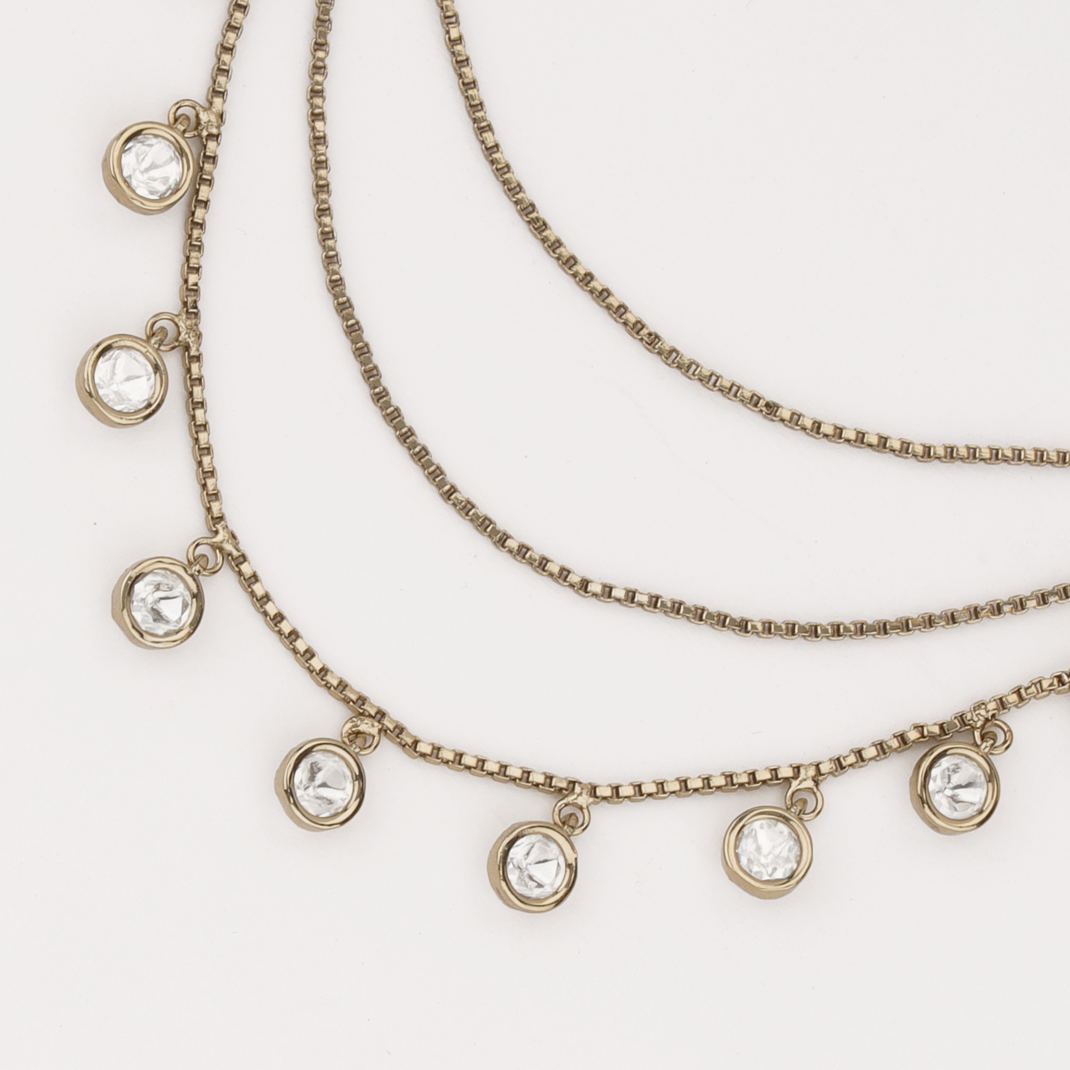 Elegant dual-layer crystal drop ear chain for women by US Catalog