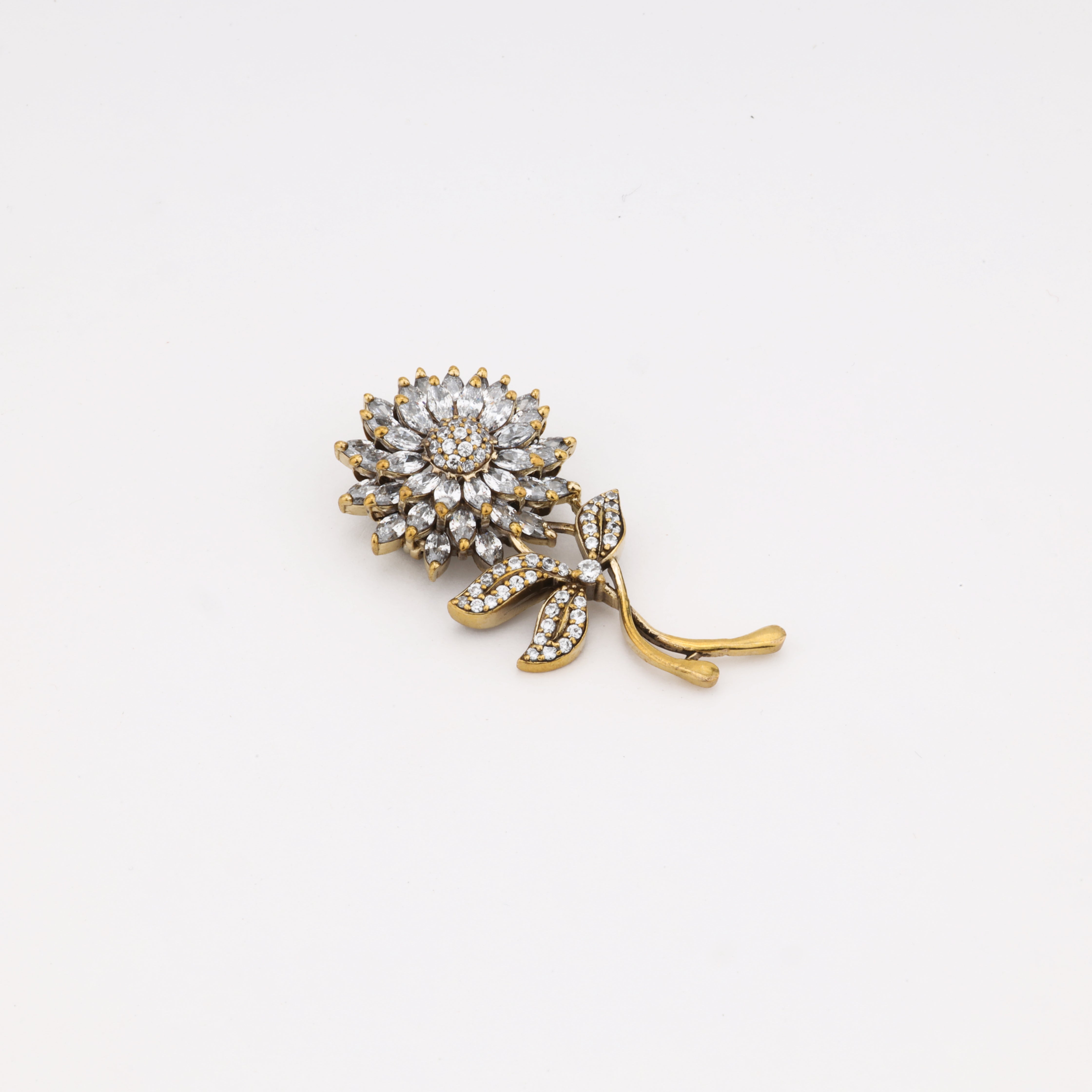 Elegant Crystal Floral Bouquet Brooch for Women & Men