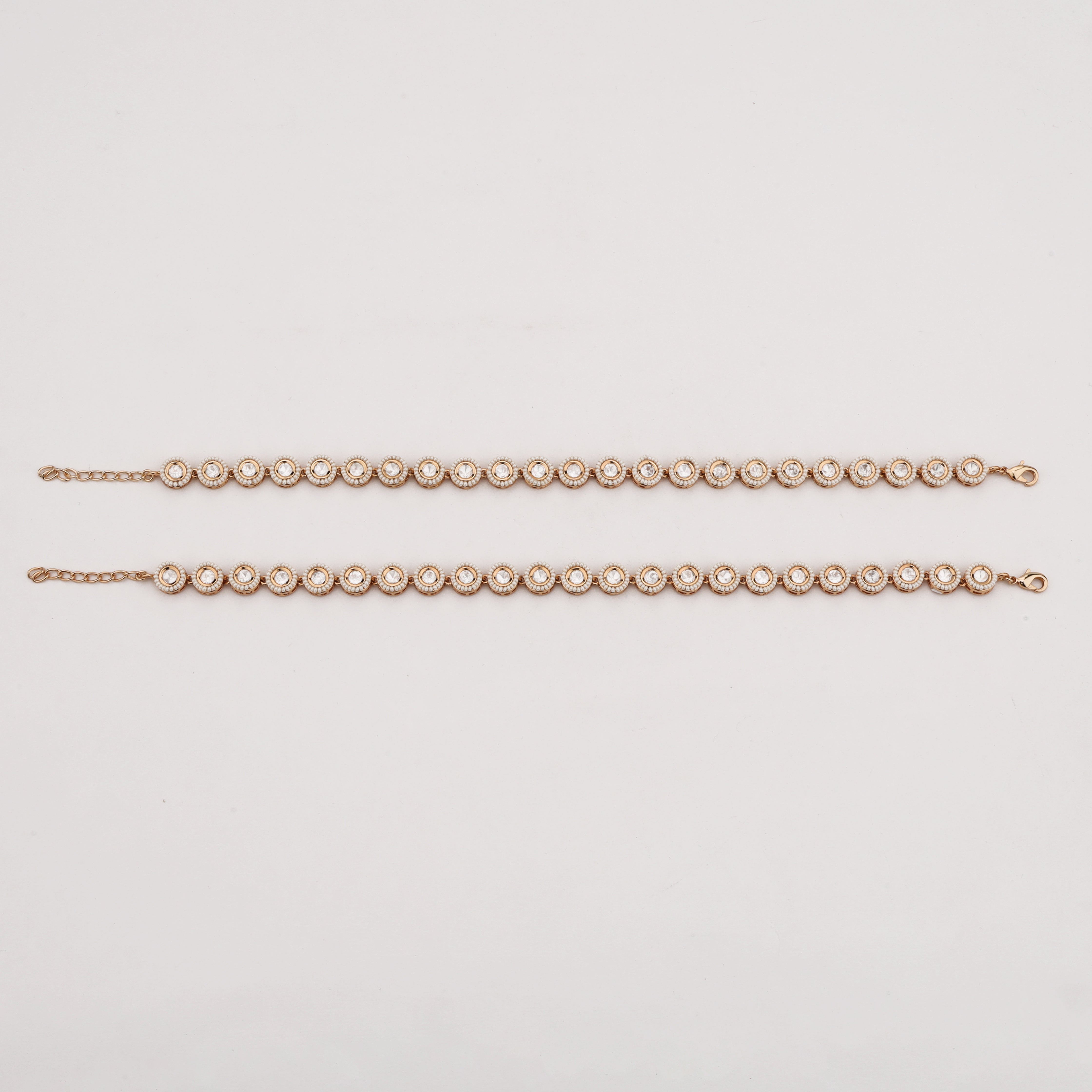 Halo Crystal Charm Anklet featuring circular crystal motifs by US Catalog
