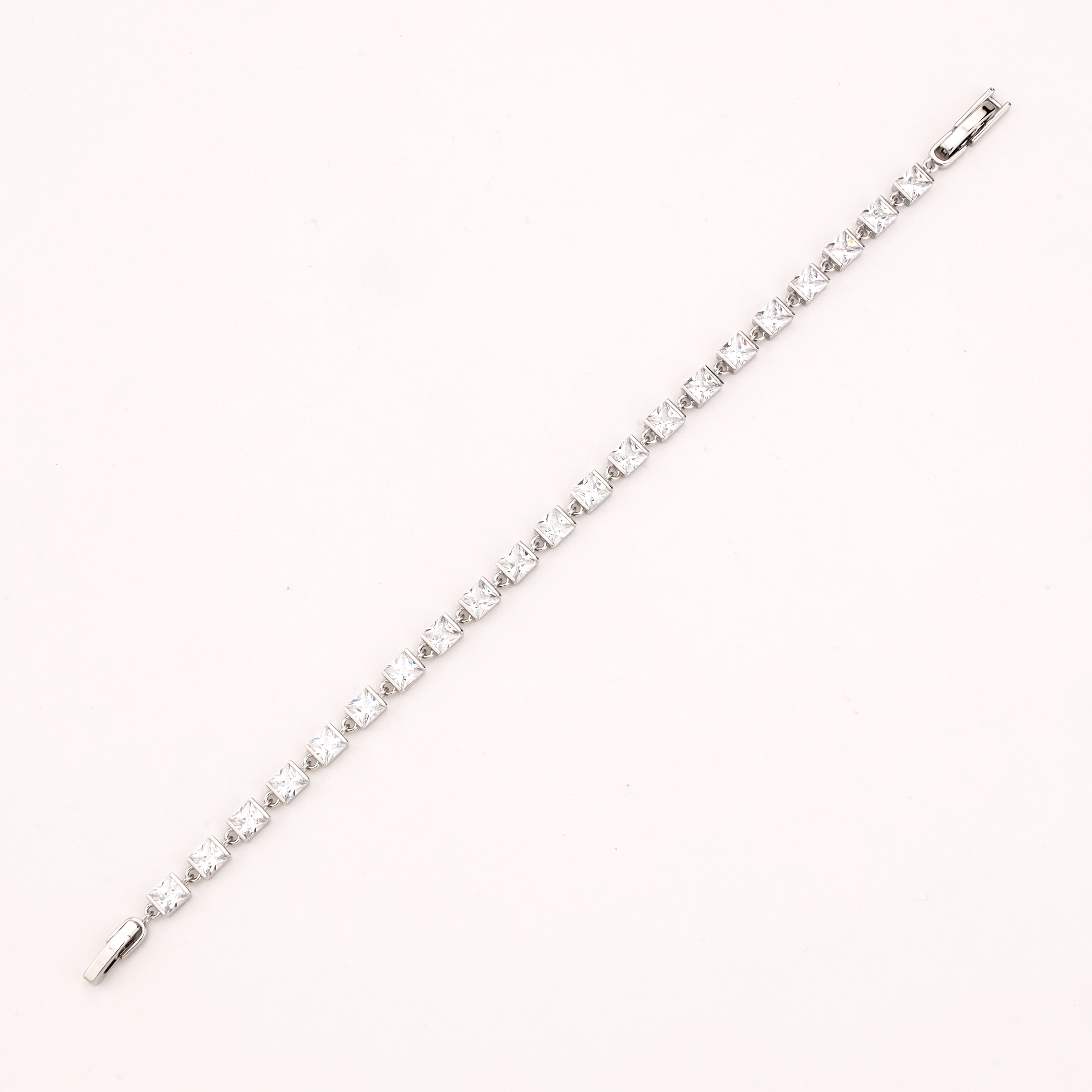 Square Crystal Link Tennis Bracelet