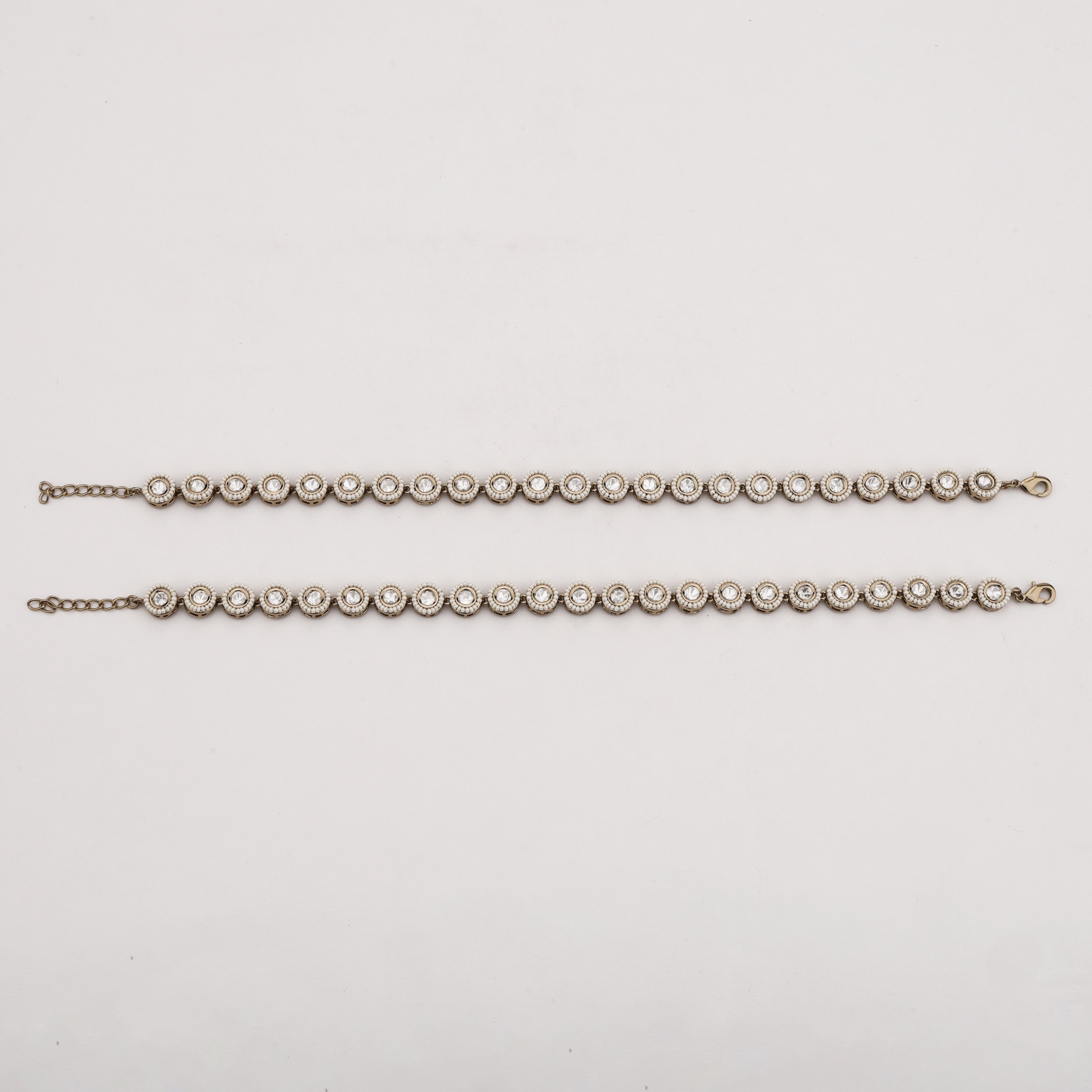 Luxury Crystal Halo Statement Anklet with Ivory Detailing by US Catalog