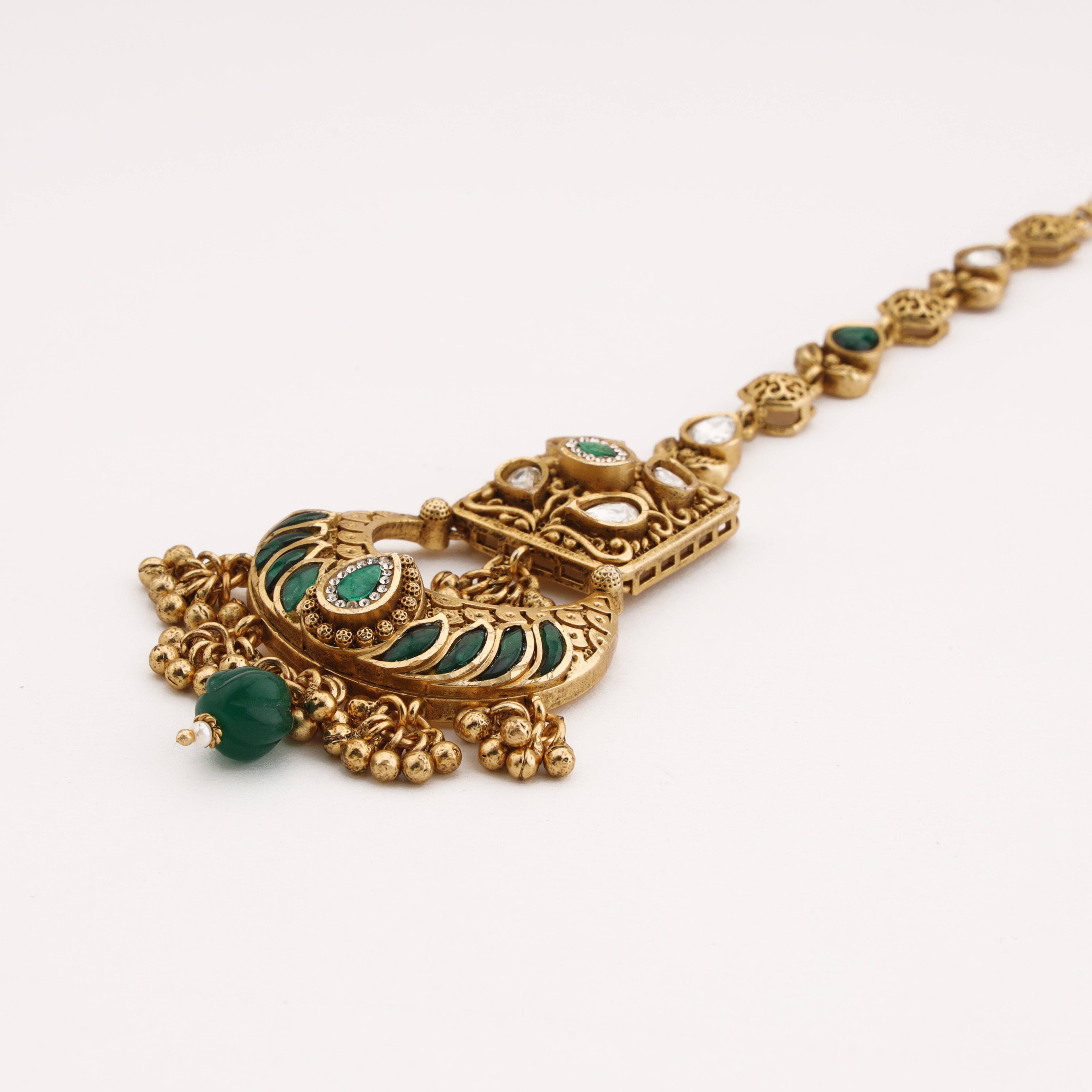 Emerald Crescent Heritage Maang Tika