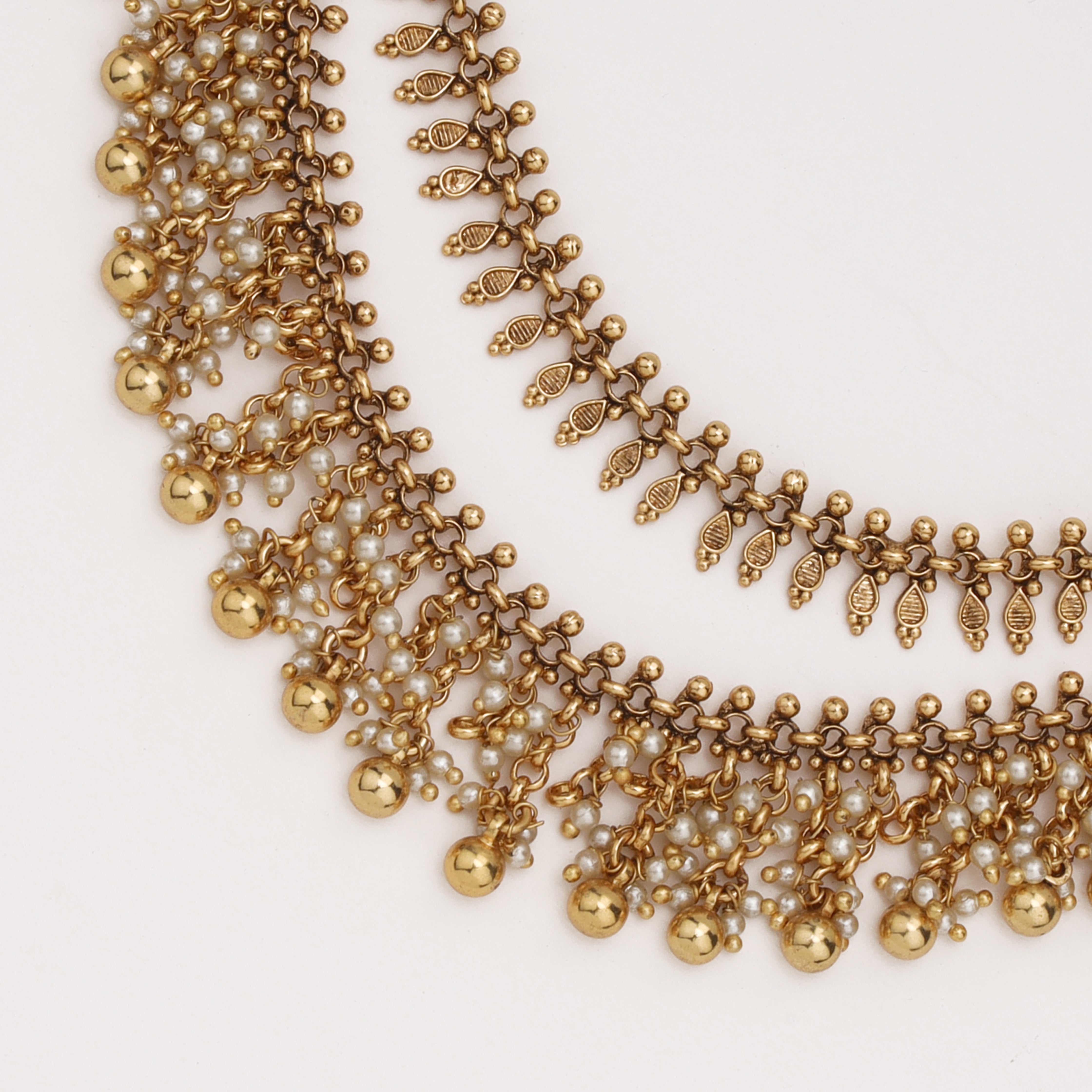 Rajwadi Pearl Fringe Ear Chain with pearl tassel detailing by US Catalog