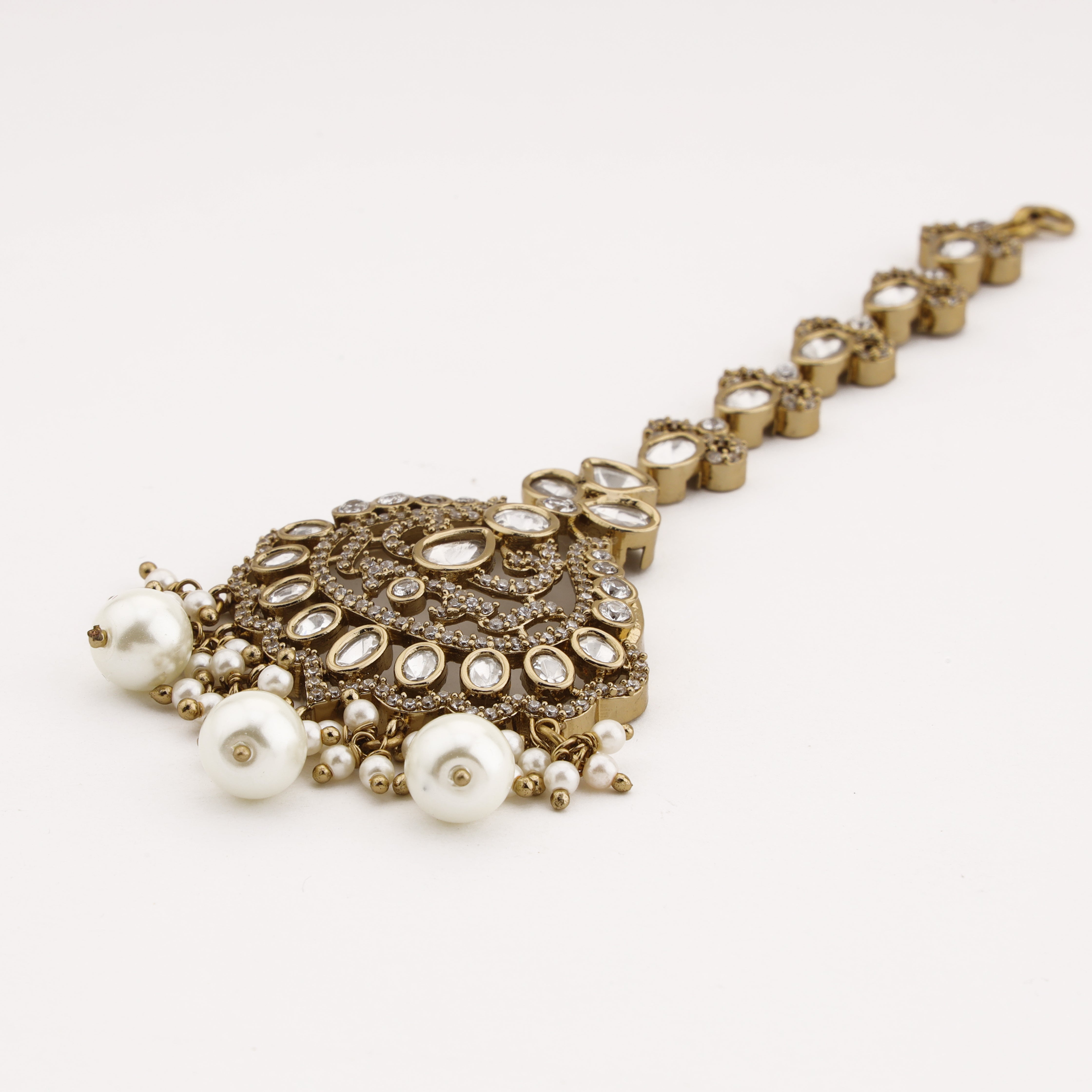 Pearl Bloom Crystal Maang Tika