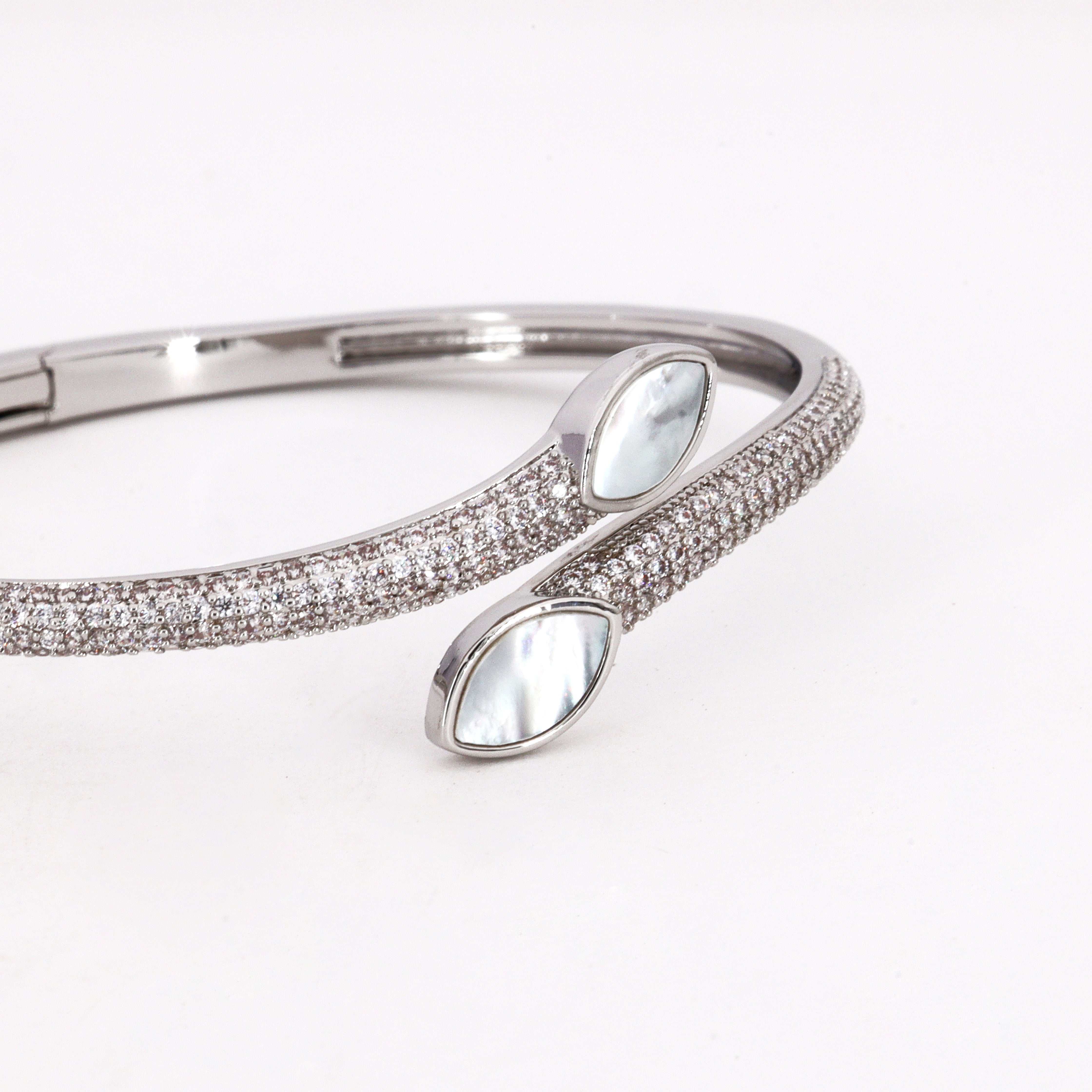 Crystal & White Marquise Bypass Western Bracelet