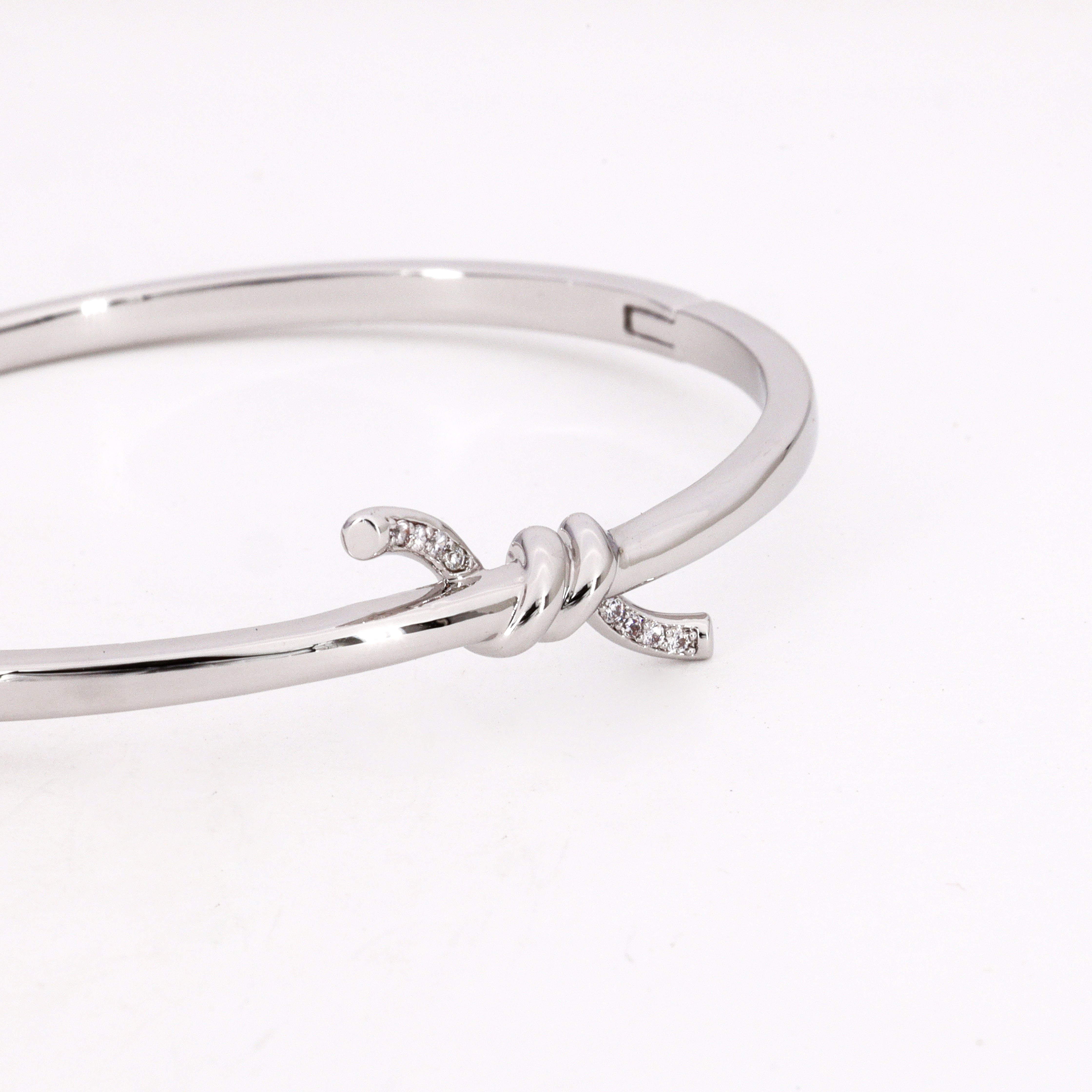 Silver Tone Crystal Knot Western Bracelet