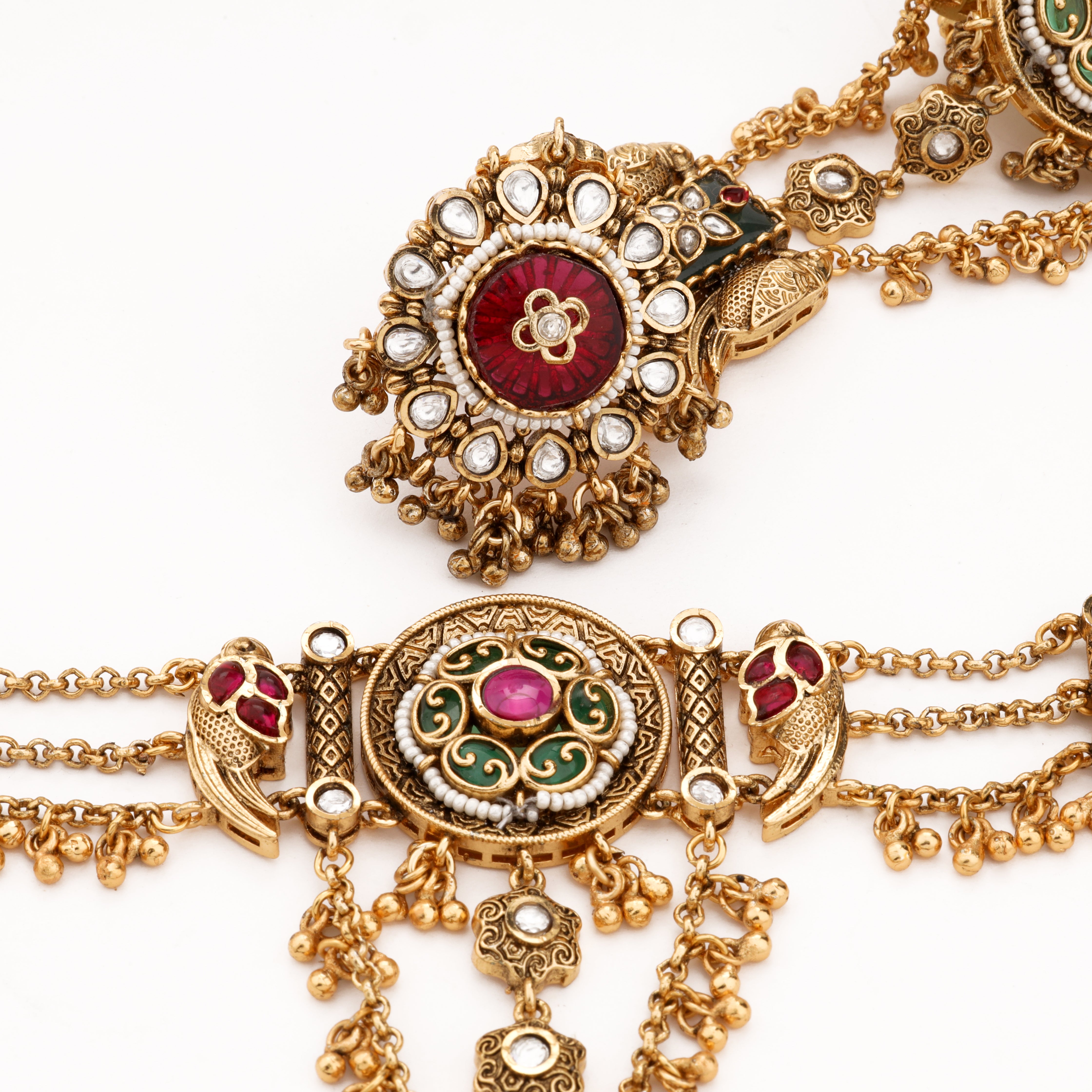 Royal Multicolor Kundan Pearl Hathphool