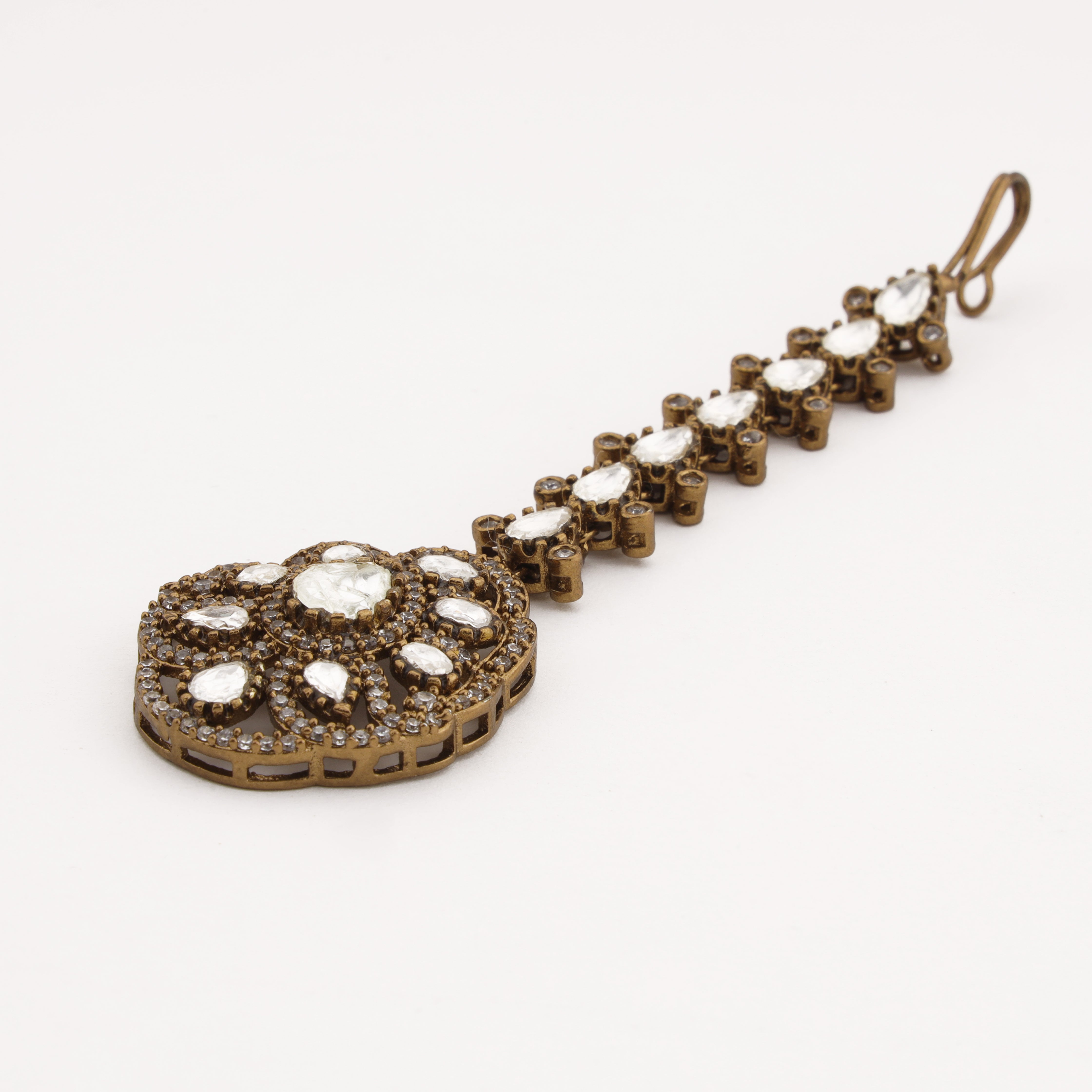 Regal Diamond Floral Maang Tika