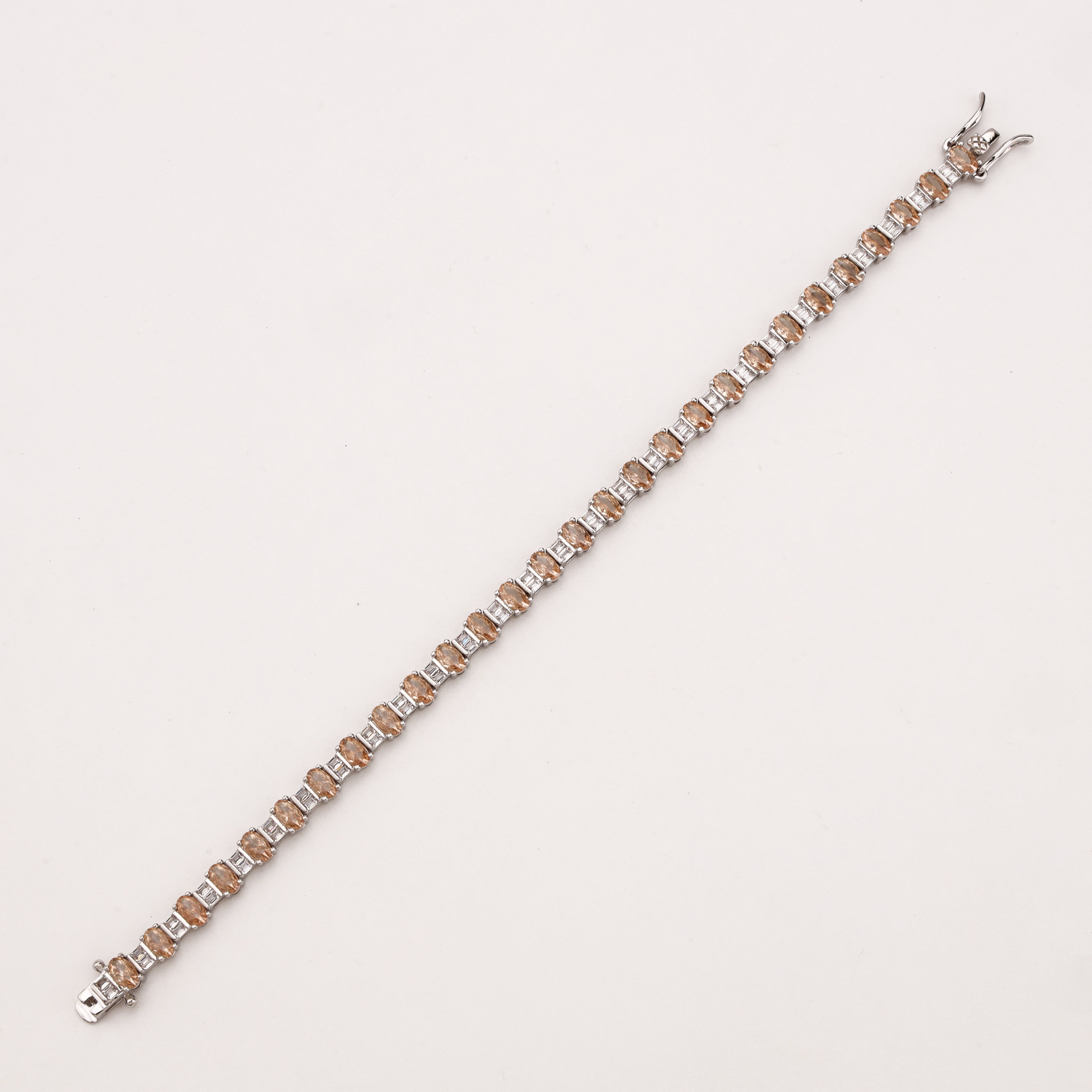 Oval Champagne Crystal Tennis Bracelet