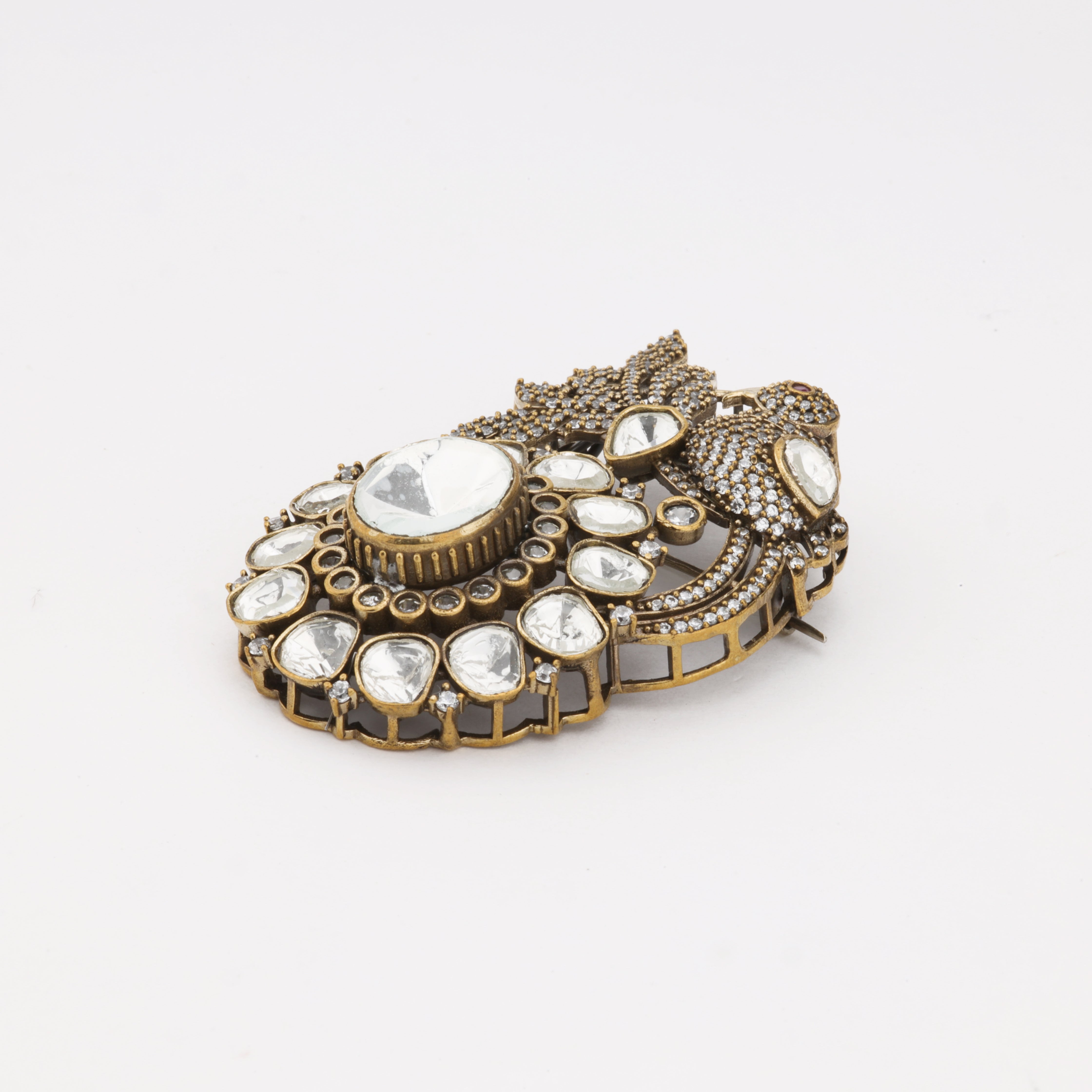 Celestial Sparrow Halo Crystal Statement Brooch