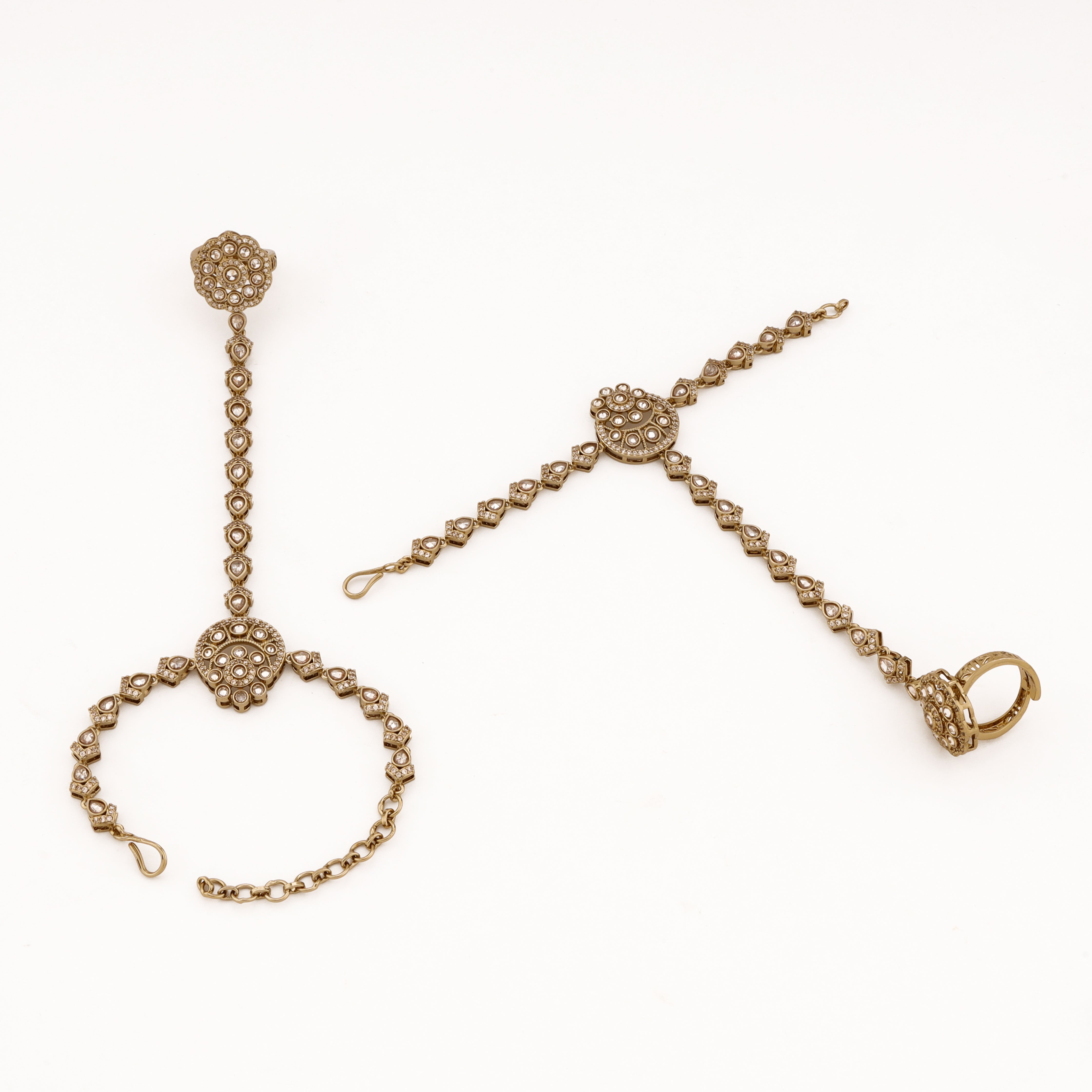 Antique Circular Kundan Link Pocha