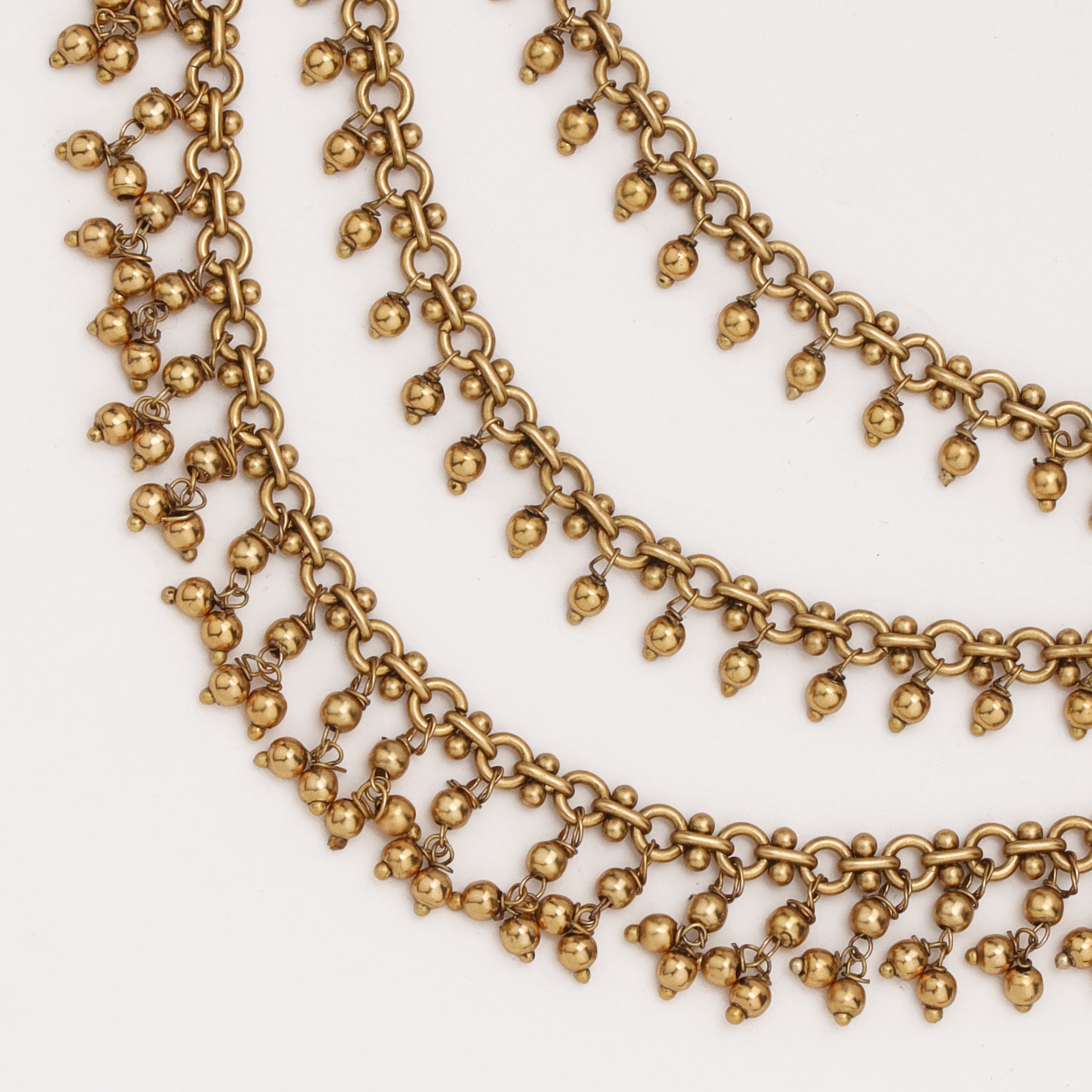 Royal Ghunghru Cascade antique gold ear chain for women by US Catalog