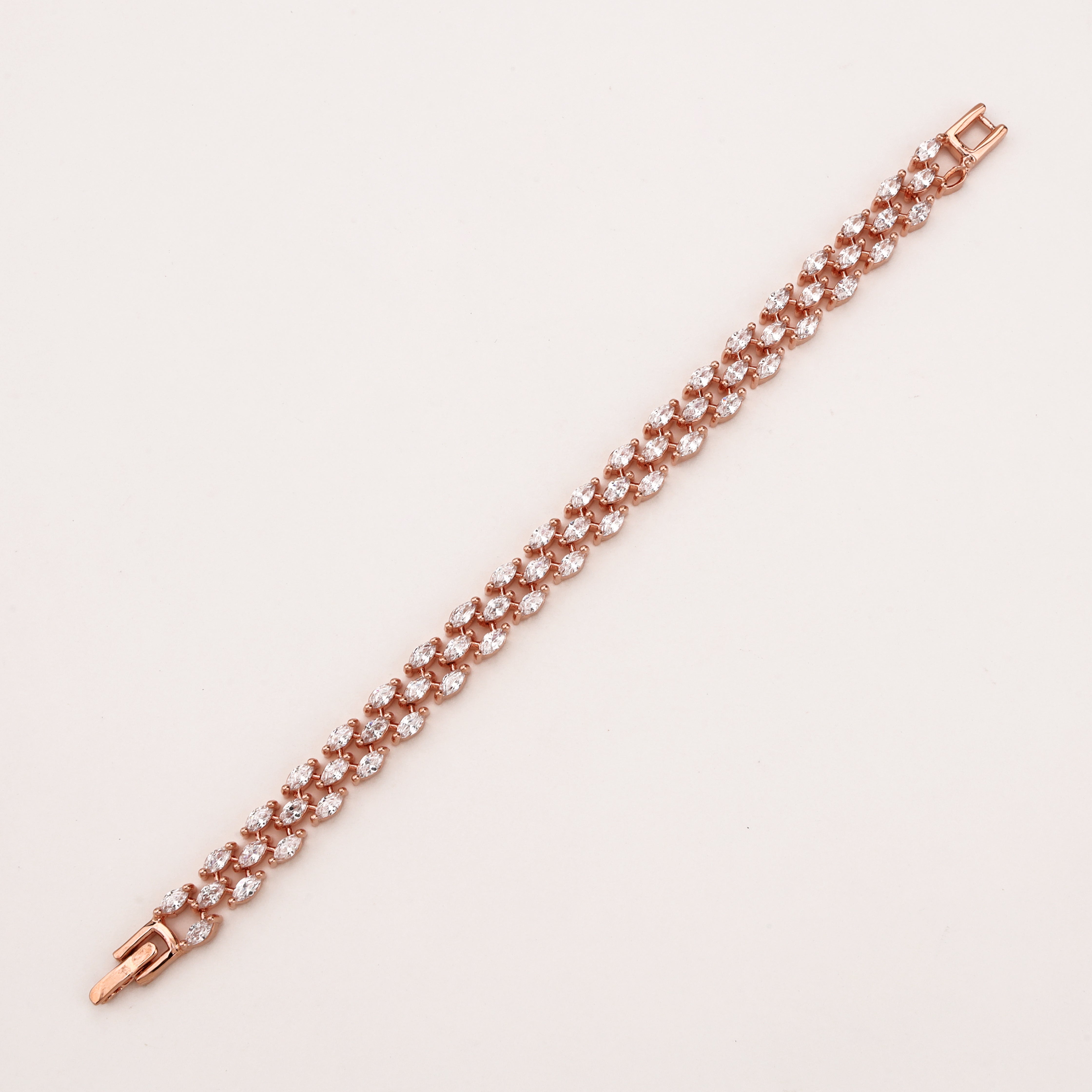 Rose Gold Marquise Crystal Tennis Bracelet