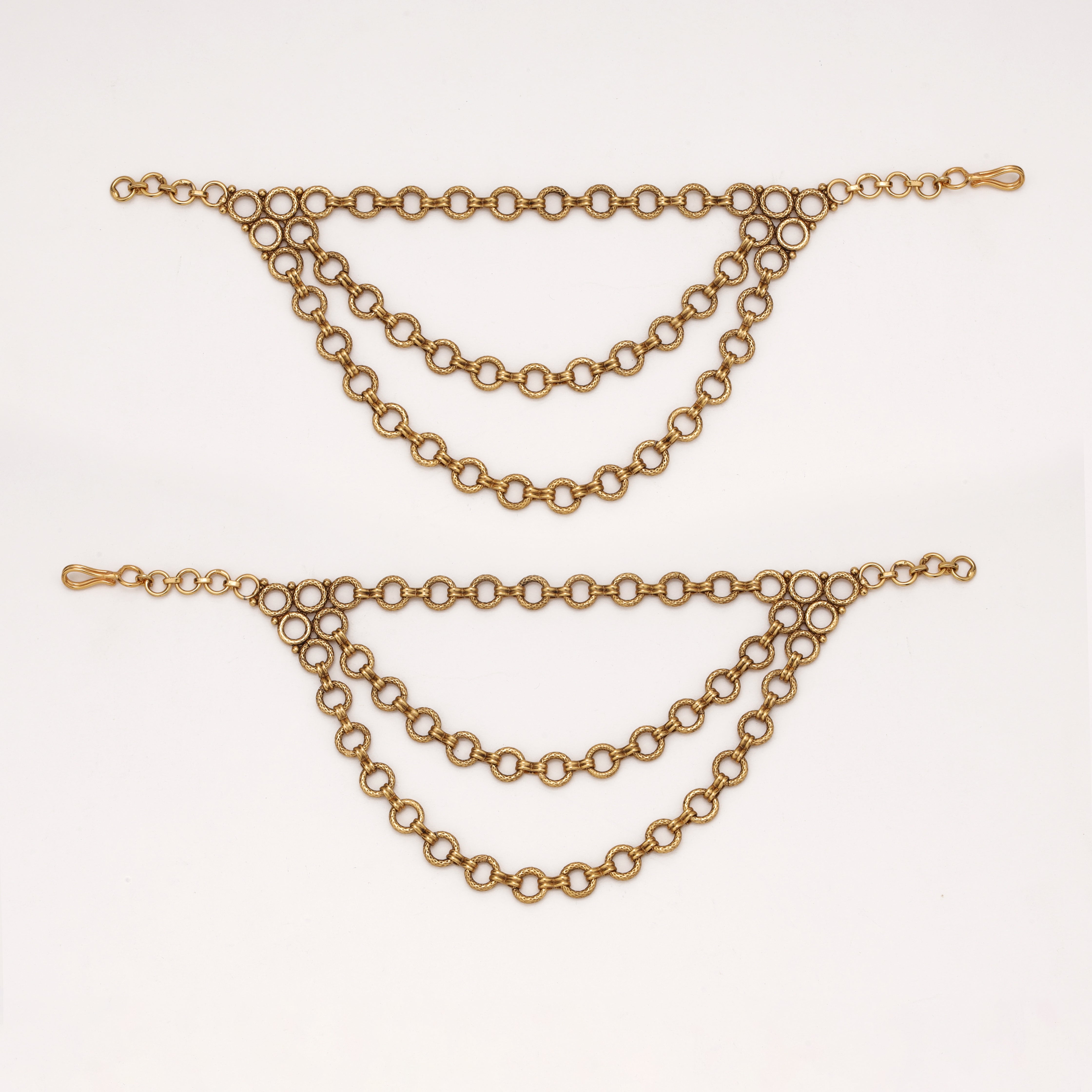 Vintage Double Layer Link antique gold ear chain by US Catalog
