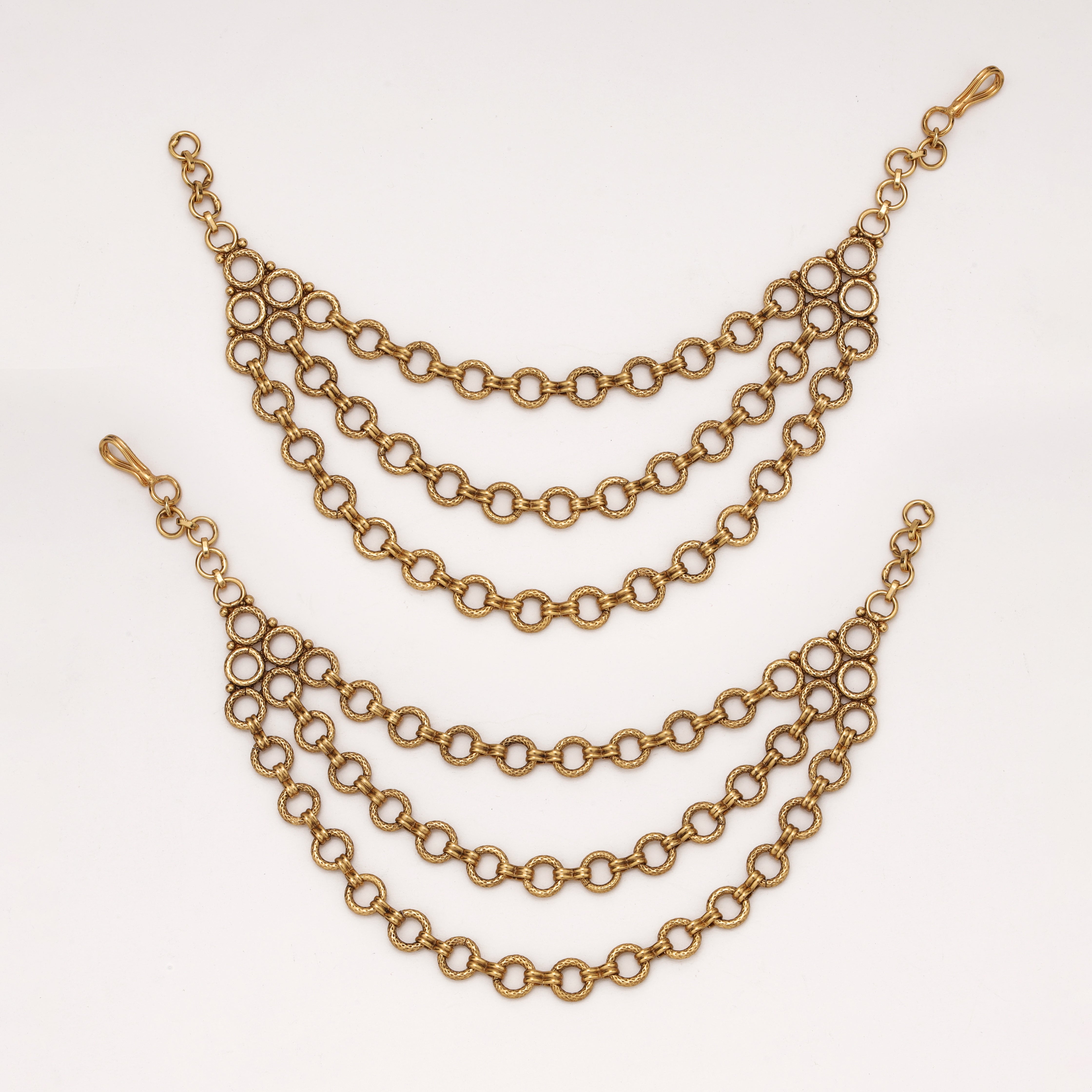 Vintage Double Layer Link antique gold ear chain by US Catalog