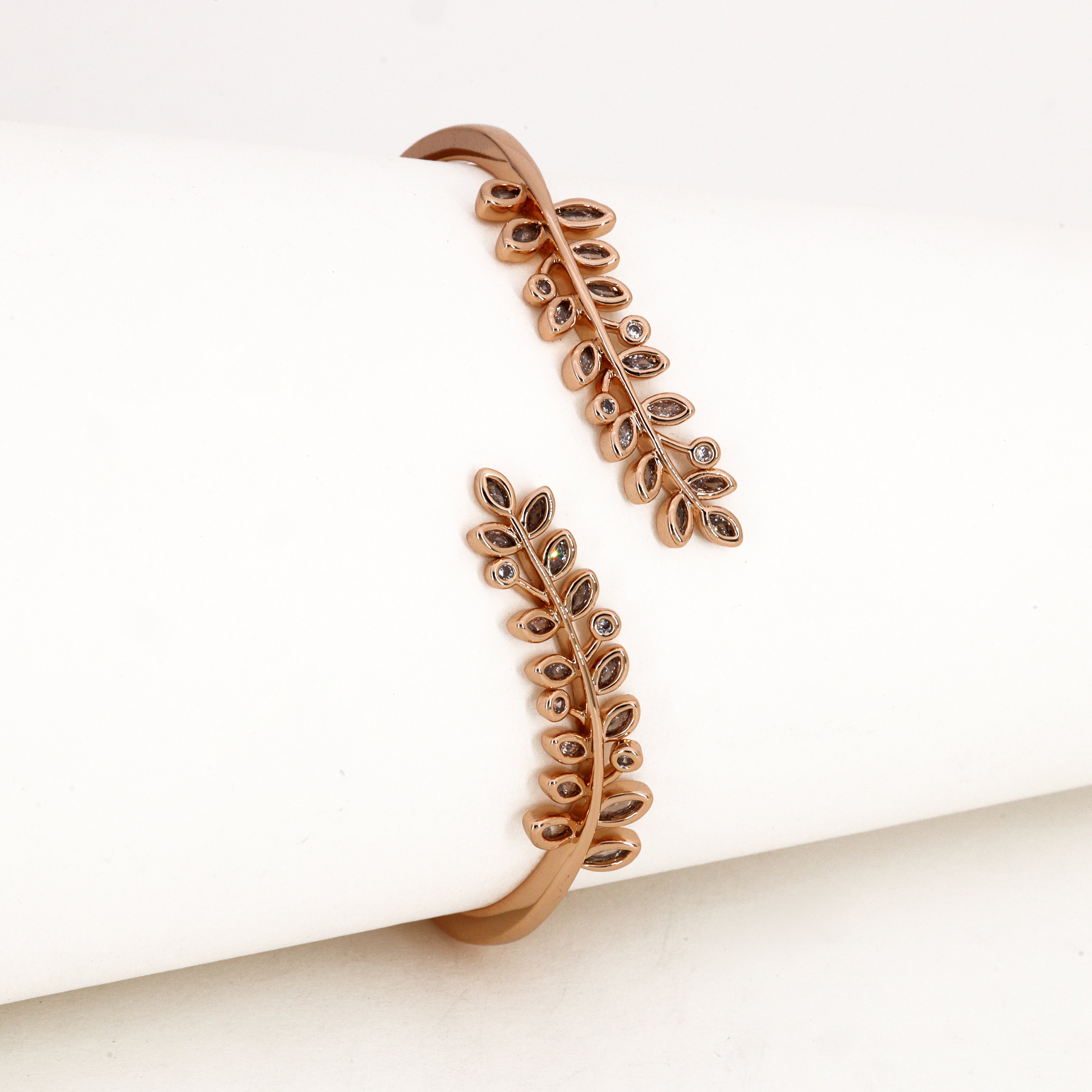 Rose Gold Tone Leaf Vine Wastern Bracelet