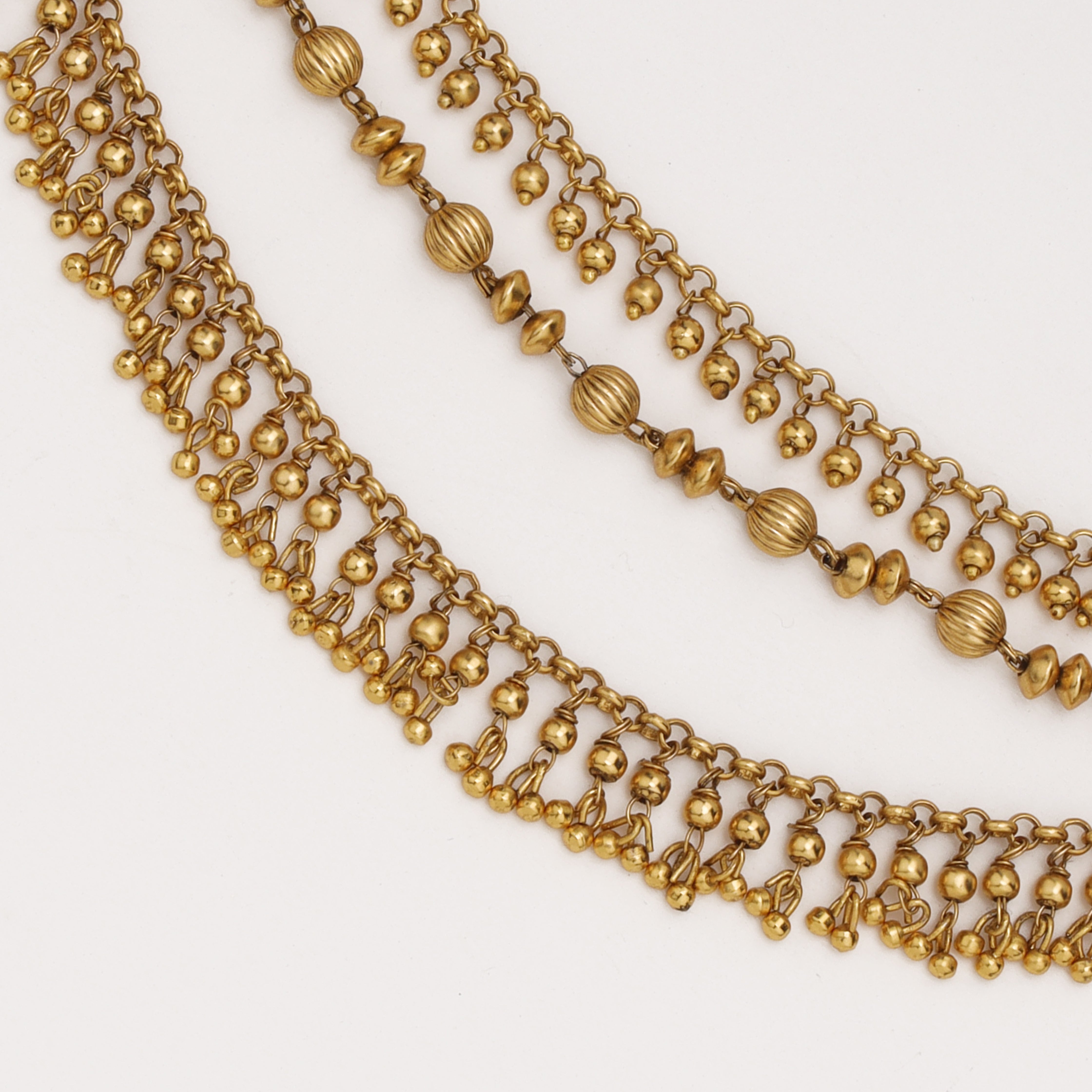 Heritage Beaded Fringe antique gold ear chain by US Catalog